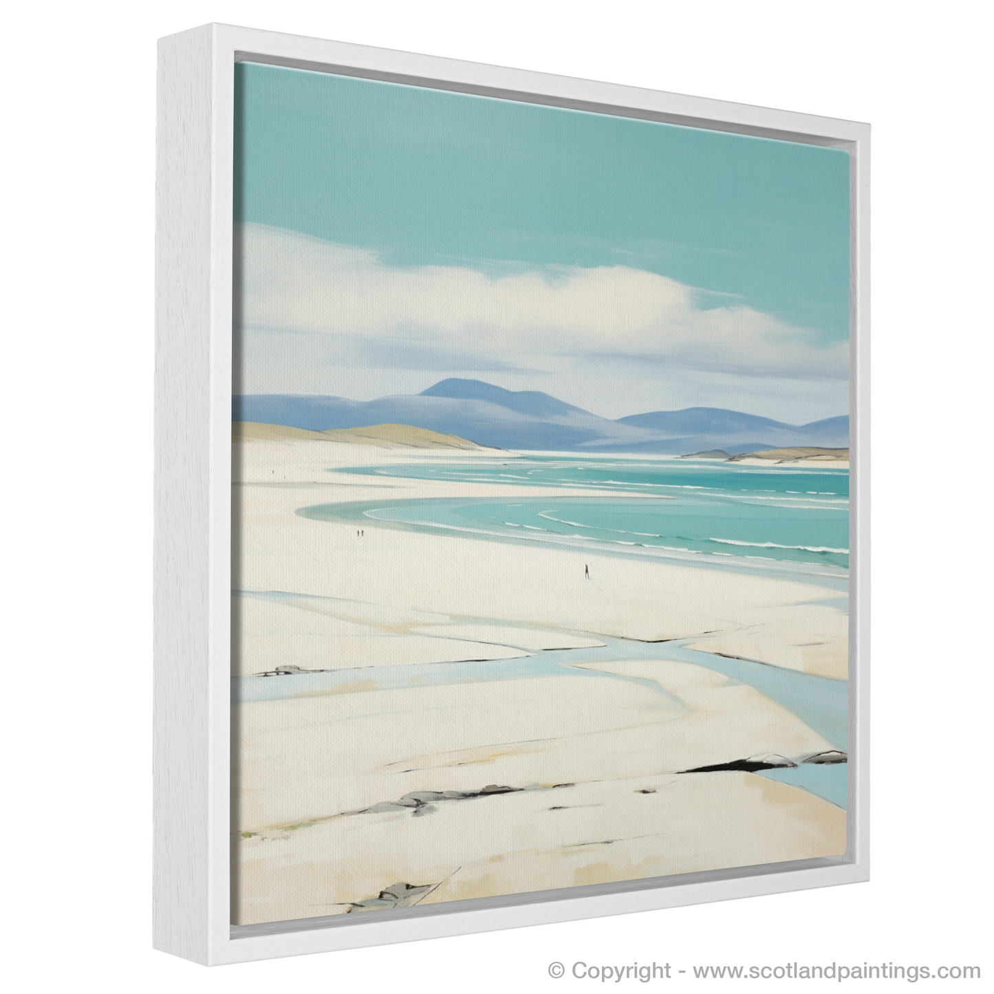 Painting and Art Print of Luskentyre Beach, Isle of Harris entitled "Serenity by the Shore: Luskentyre Beach Minimalist Art".