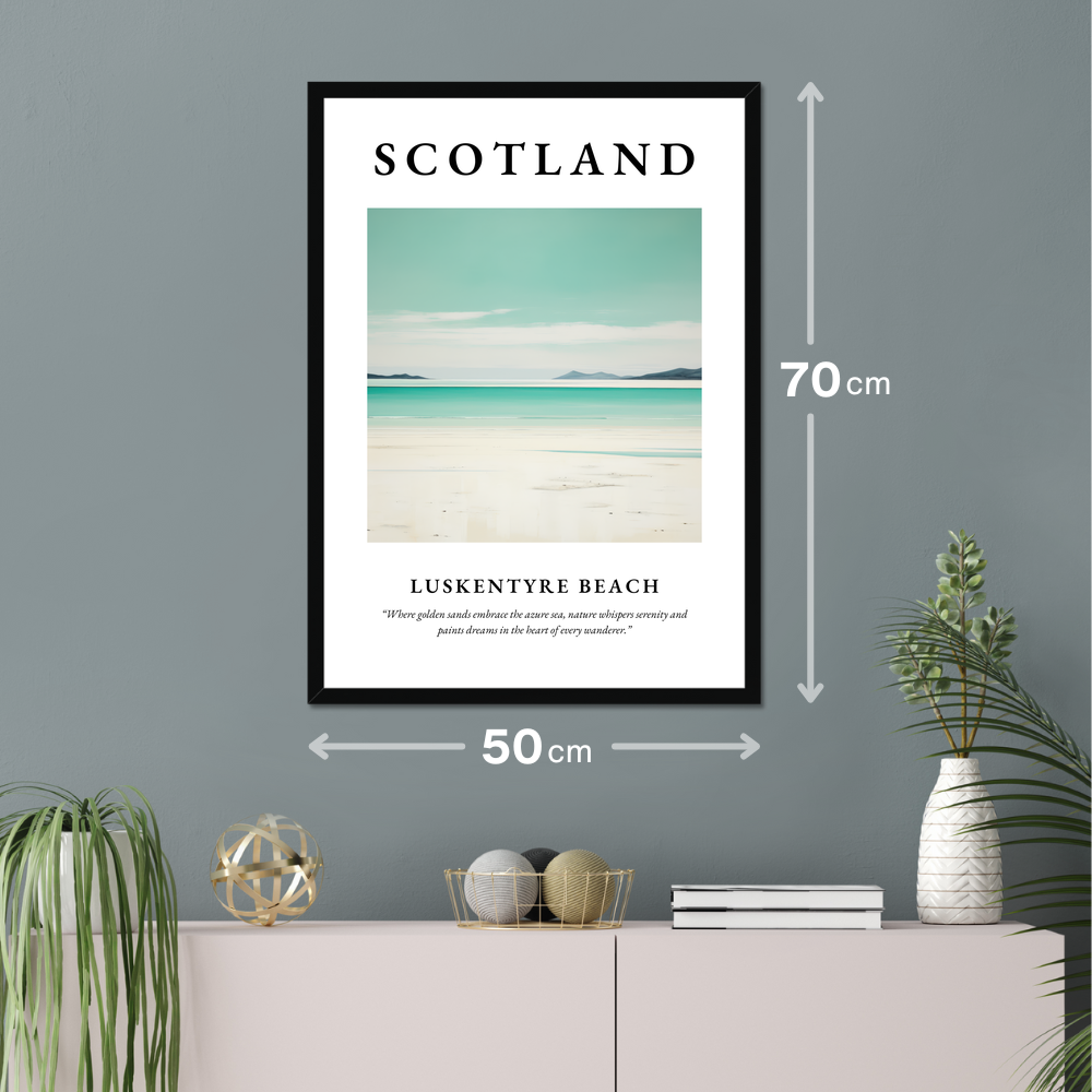 Poster of Luskentyre Beach hanging on a wall