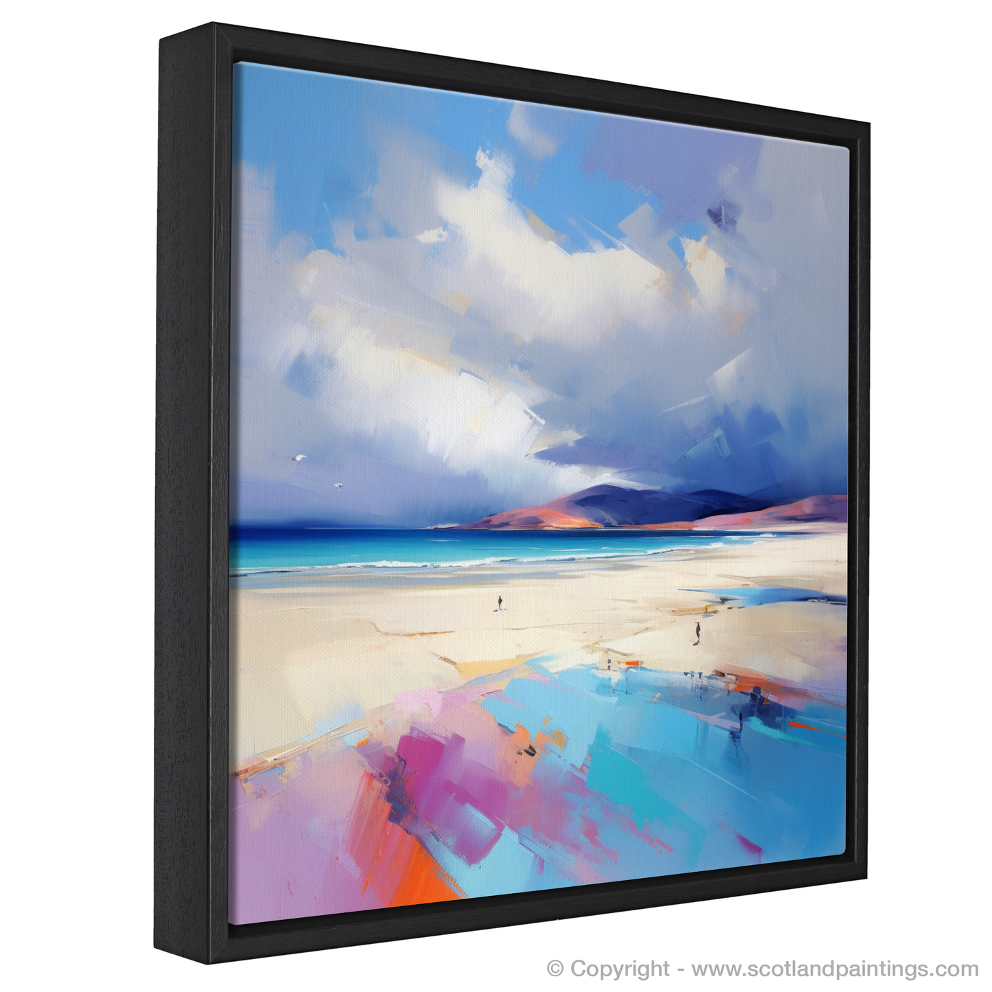 Painting and Art Print of Luskentyre Beach, Isle of Harris entitled "Luskentyre Beach: An Expressionist Ode to Scotland's Wild Coastline".