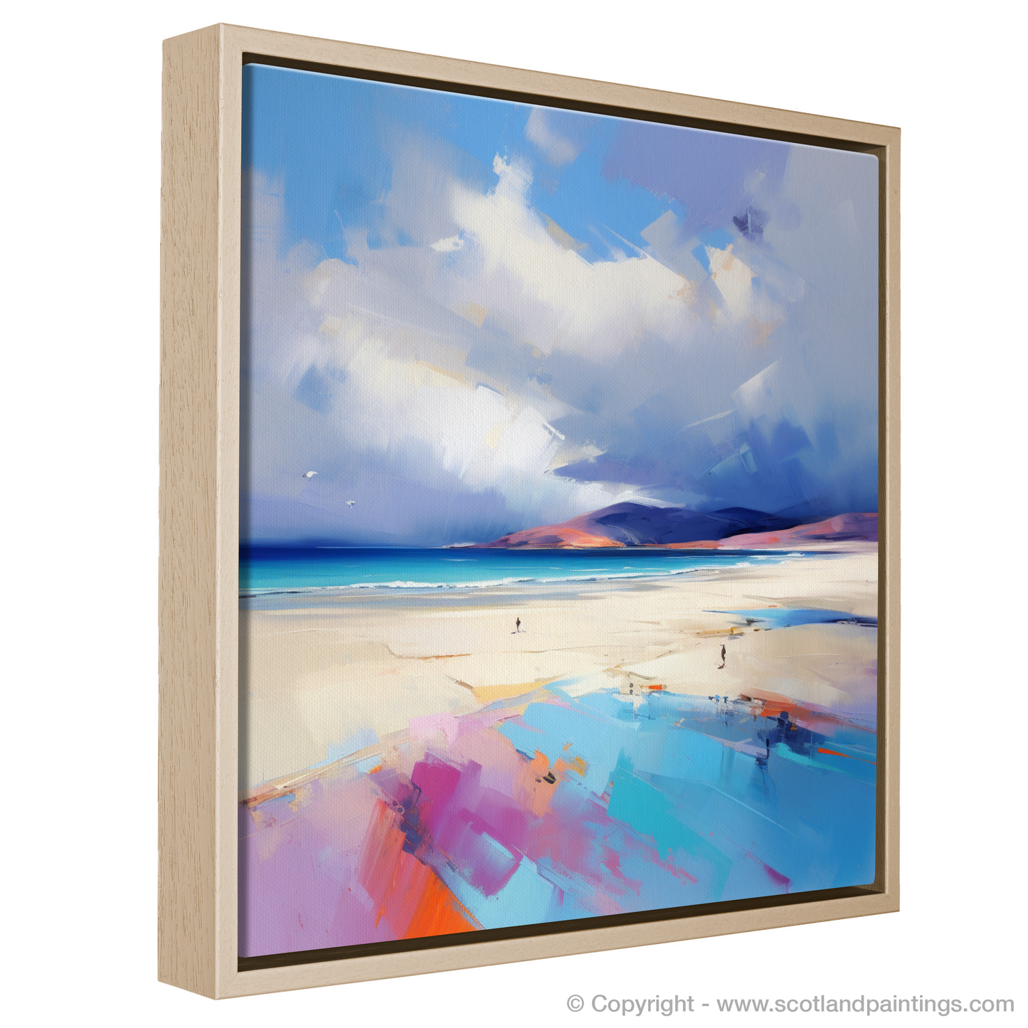 Painting and Art Print of Luskentyre Beach, Isle of Harris entitled "Luskentyre Beach: An Expressionist Ode to Scotland's Wild Coastline".