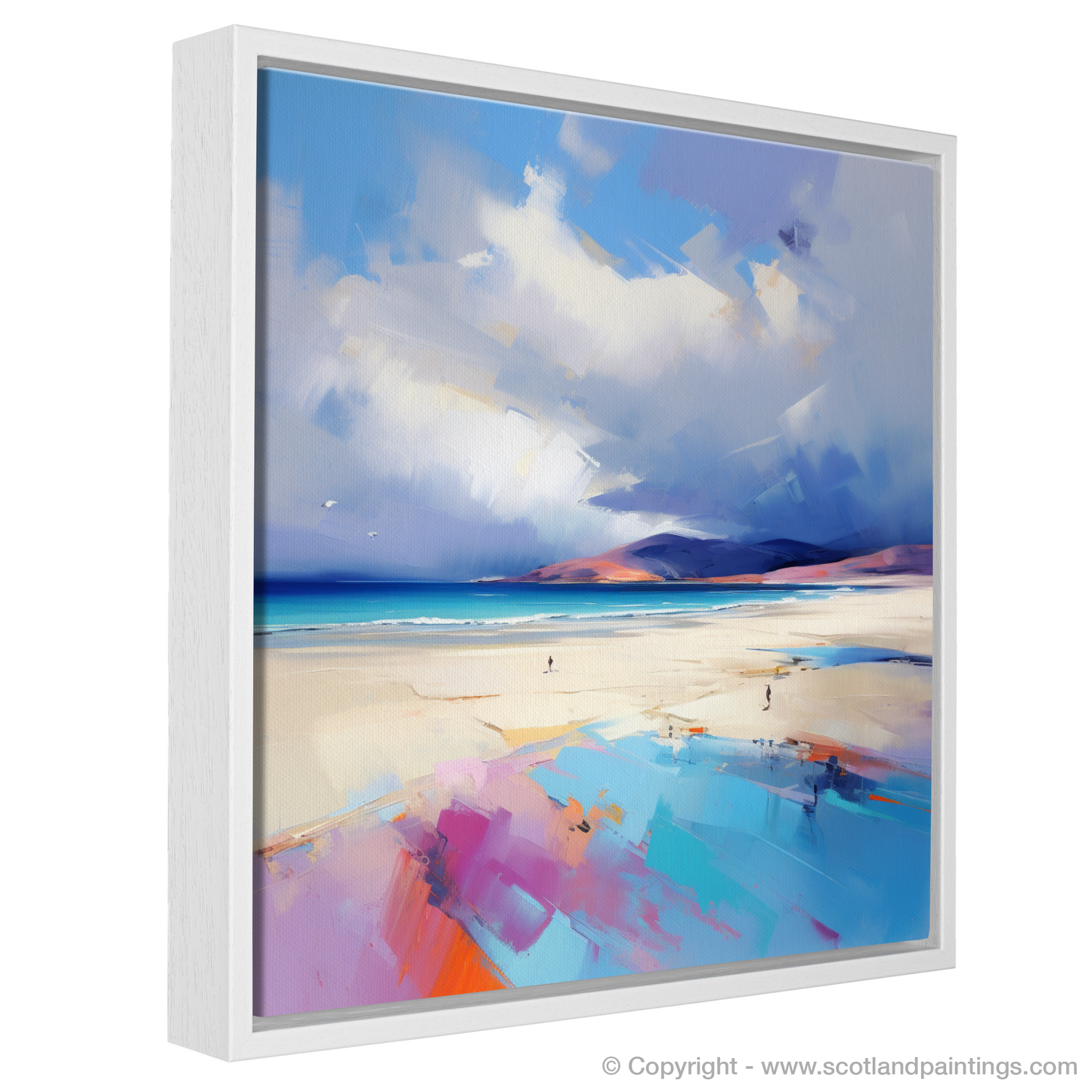 Painting and Art Print of Luskentyre Beach, Isle of Harris entitled "Luskentyre Beach: An Expressionist Ode to Scotland's Wild Coastline".