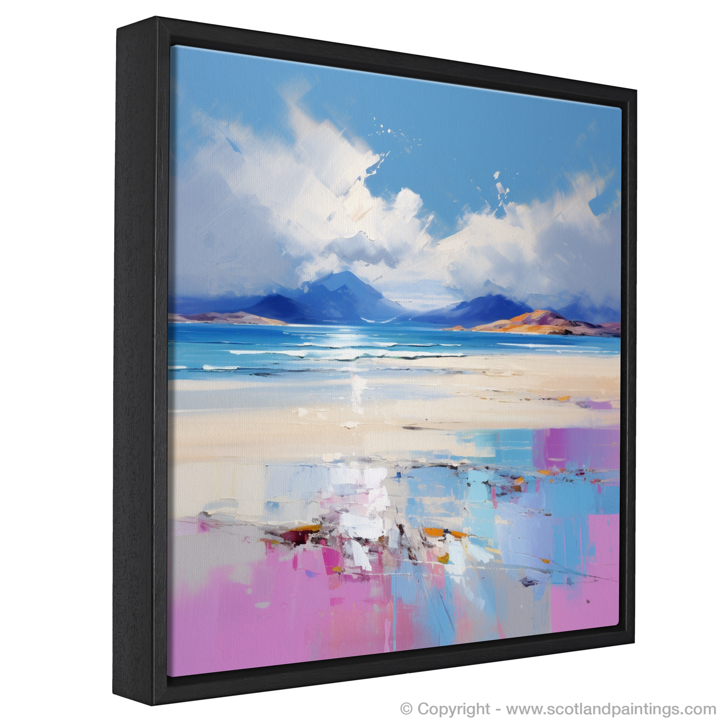 Painting and Art Print of Luskentyre Beach, Isle of Harris entitled "Luskentyre Whispers: An Expressionist Ode to the Hebrides".