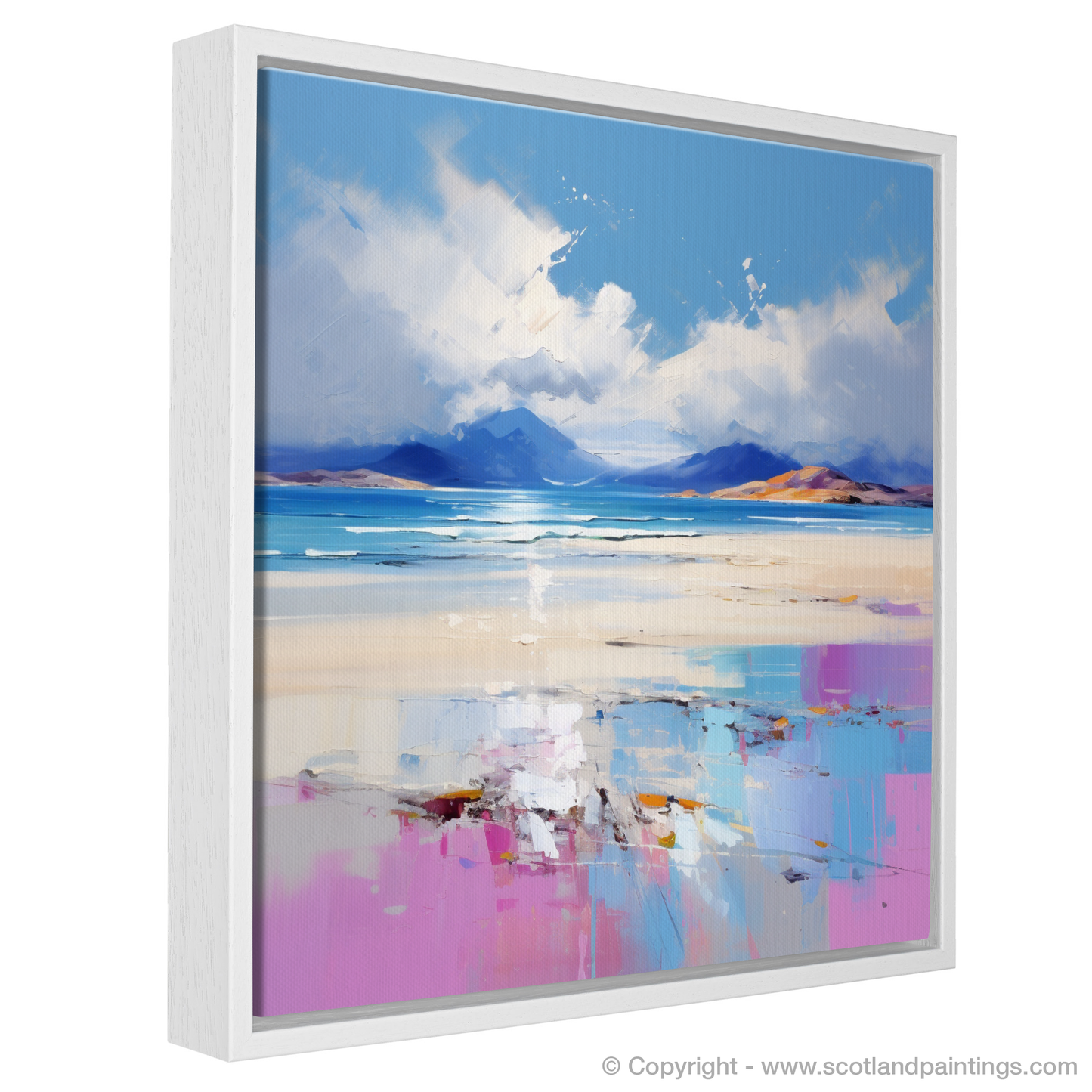 Painting and Art Print of Luskentyre Beach, Isle of Harris entitled "Luskentyre Whispers: An Expressionist Ode to the Hebrides".
