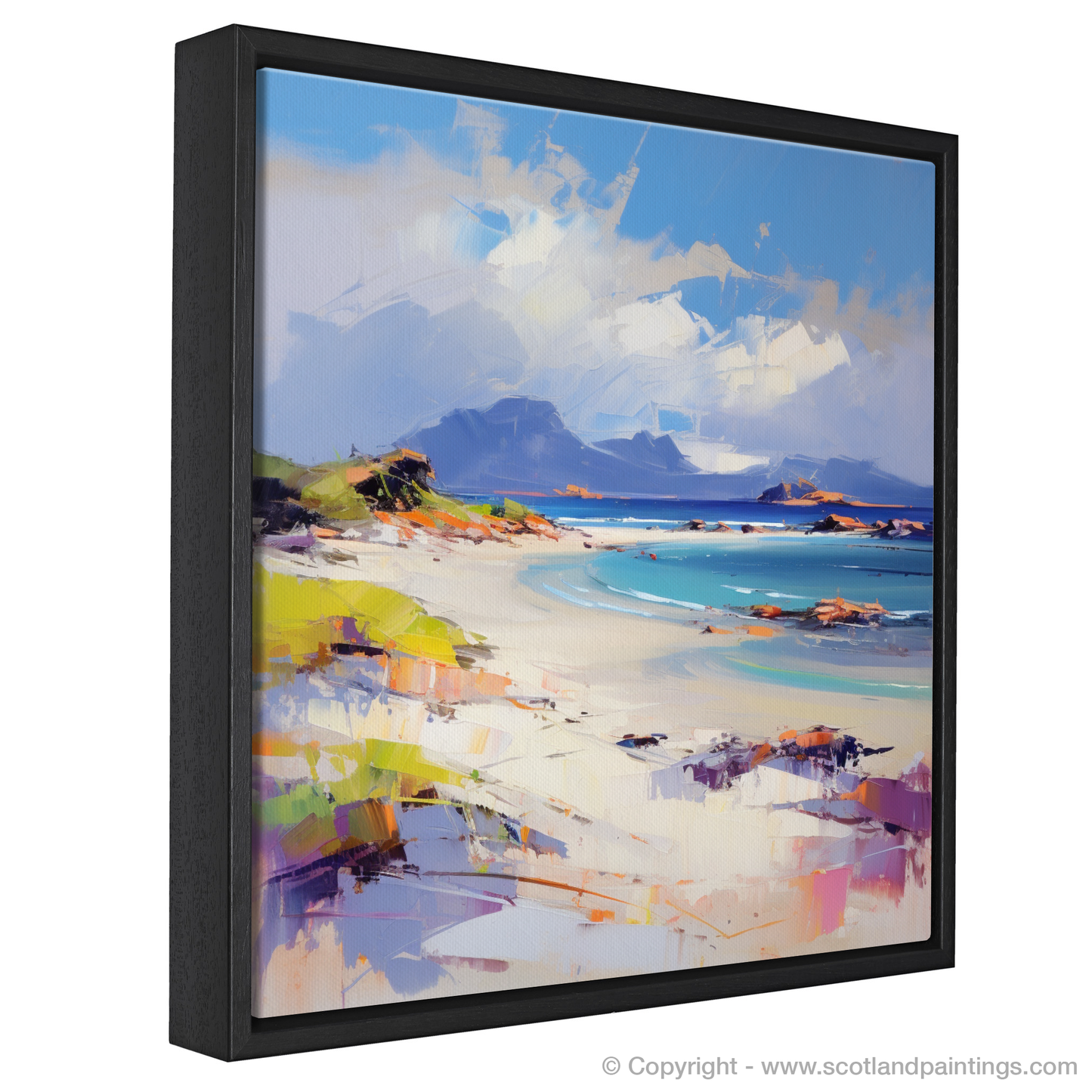 Painting and Art Print of Camusdarach Beach, Arisaig entitled "Energetic Shoreline of Camusdarach Beach".