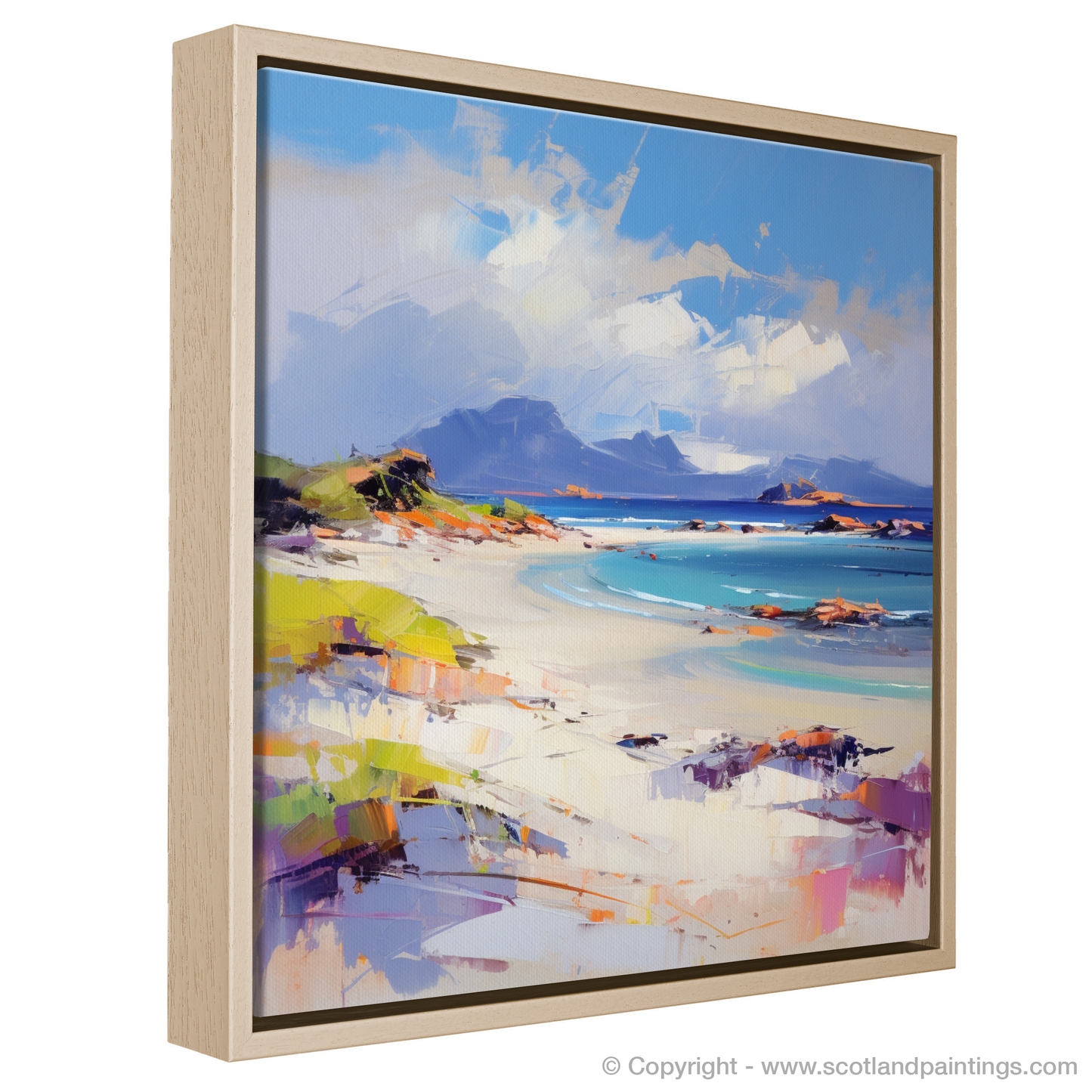 Painting and Art Print of Camusdarach Beach, Arisaig entitled "Energetic Shoreline of Camusdarach Beach".