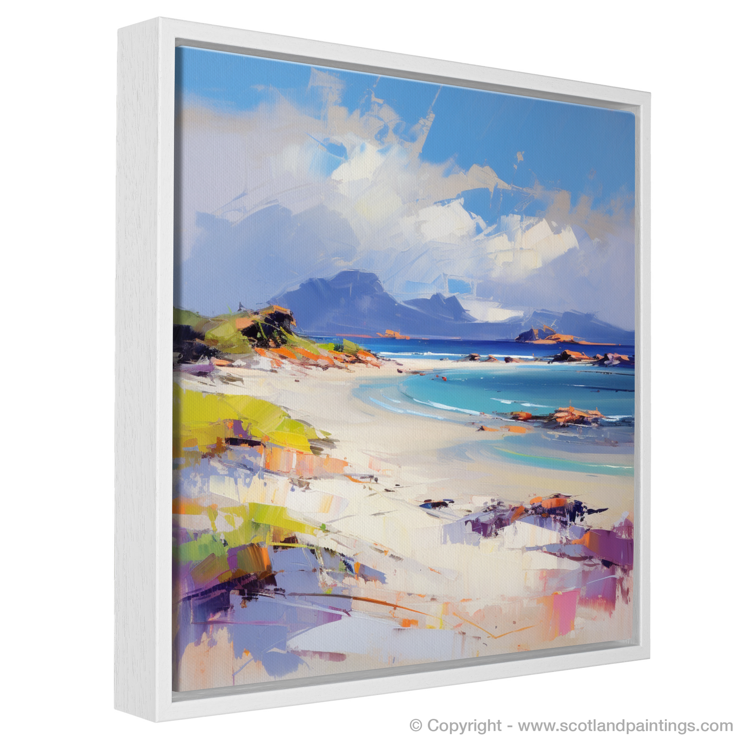 Painting and Art Print of Camusdarach Beach, Arisaig entitled "Energetic Shoreline of Camusdarach Beach".