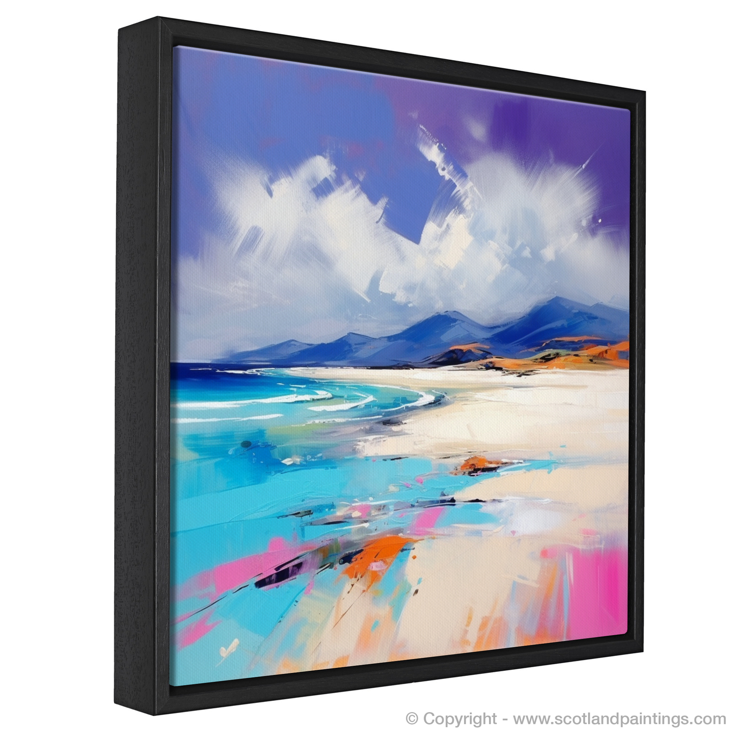 Painting and Art Print of Luskentyre Beach, Isle of Harris entitled "Luskentyre Beach Reverie: An Expressionist Ode to Scottish Shores".