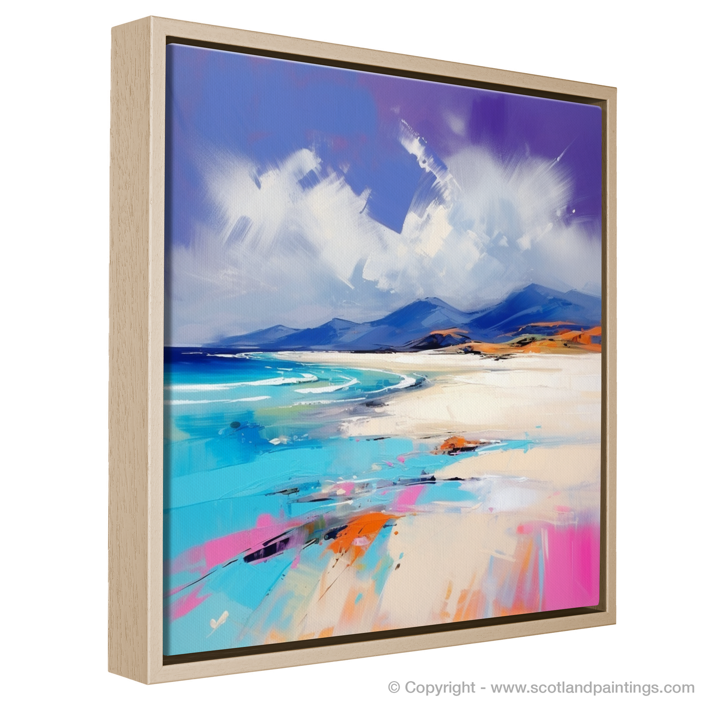 Painting and Art Print of Luskentyre Beach, Isle of Harris entitled "Luskentyre Beach Reverie: An Expressionist Ode to Scottish Shores".