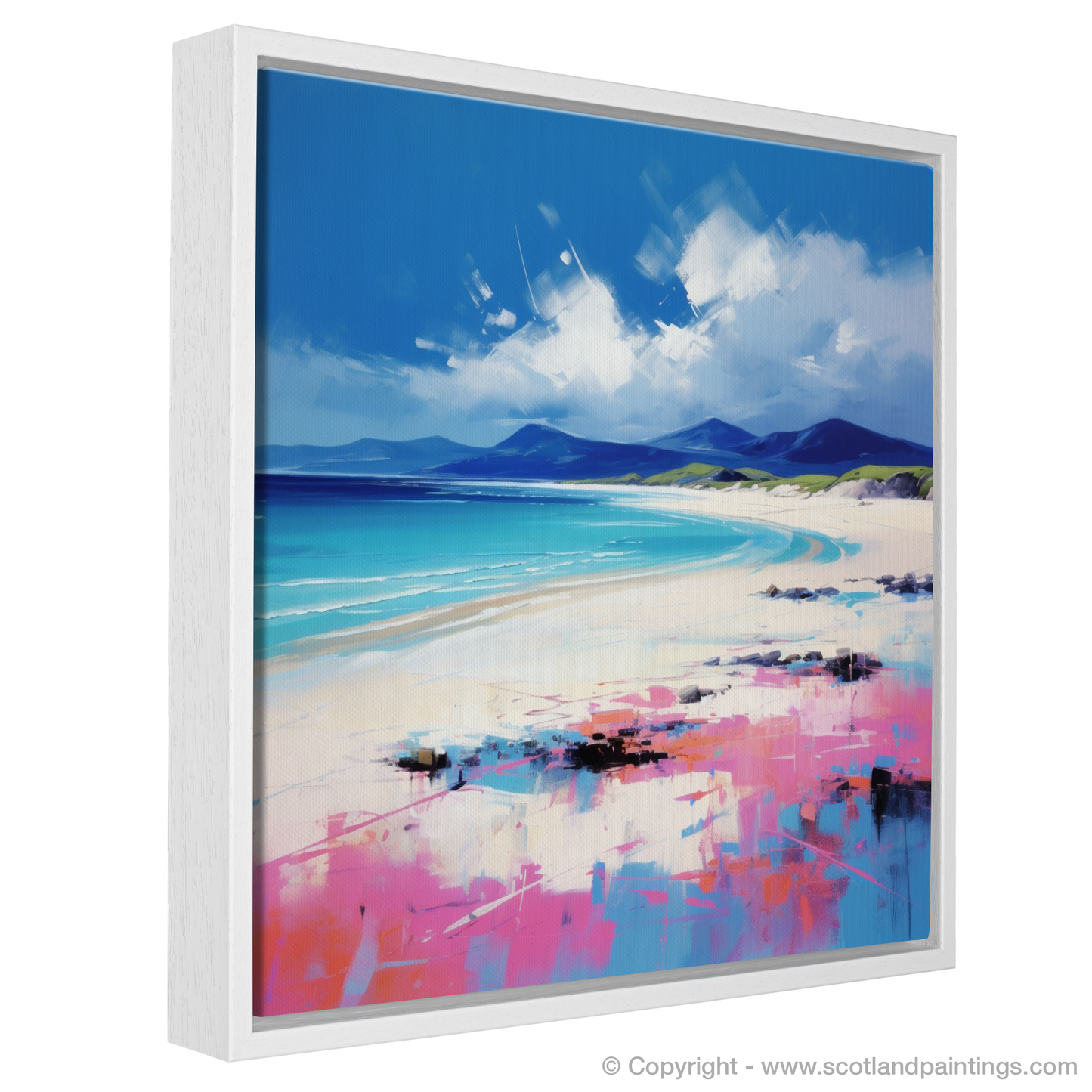 Painting and Art Print of Luskentyre Beach, Isle of Harris entitled "Wild Whispers of Luskentyre Beach".