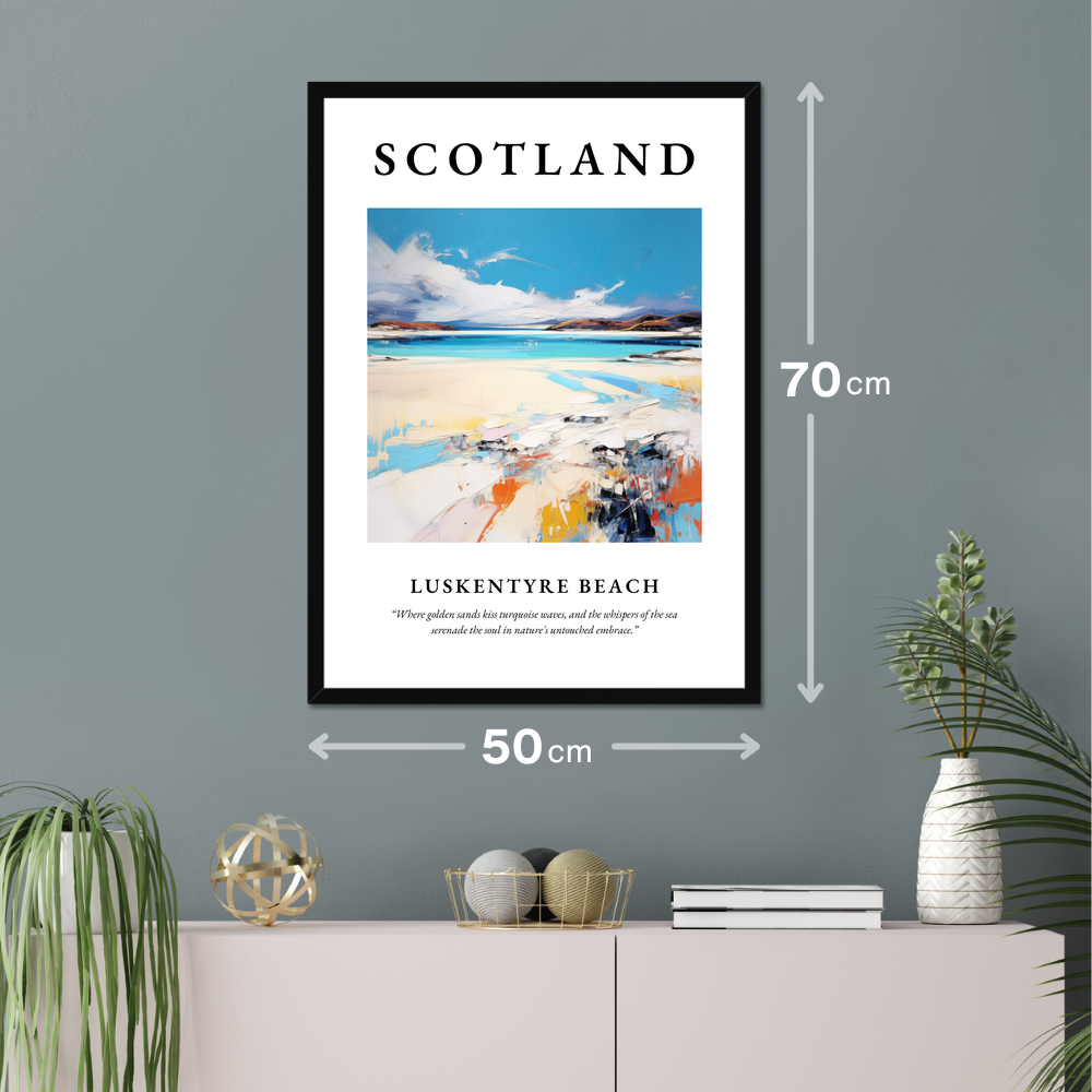 Poster of Luskentyre Beach hanging on a wall