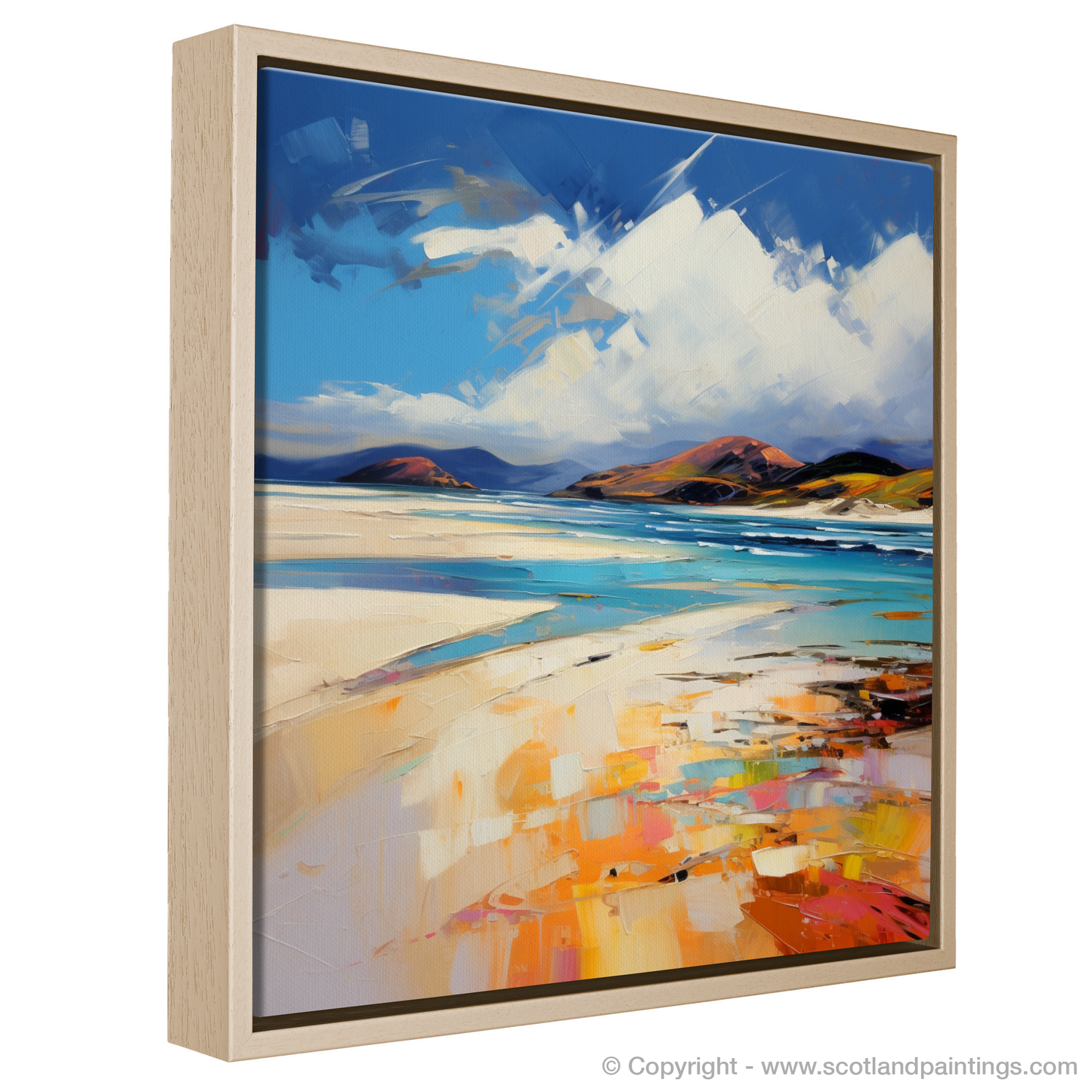 Painting and Art Print of Luskentyre Beach, Isle of Harris entitled "Luskentyre Beach Essence: An Expressionist Ode to Hebridean Splendour".