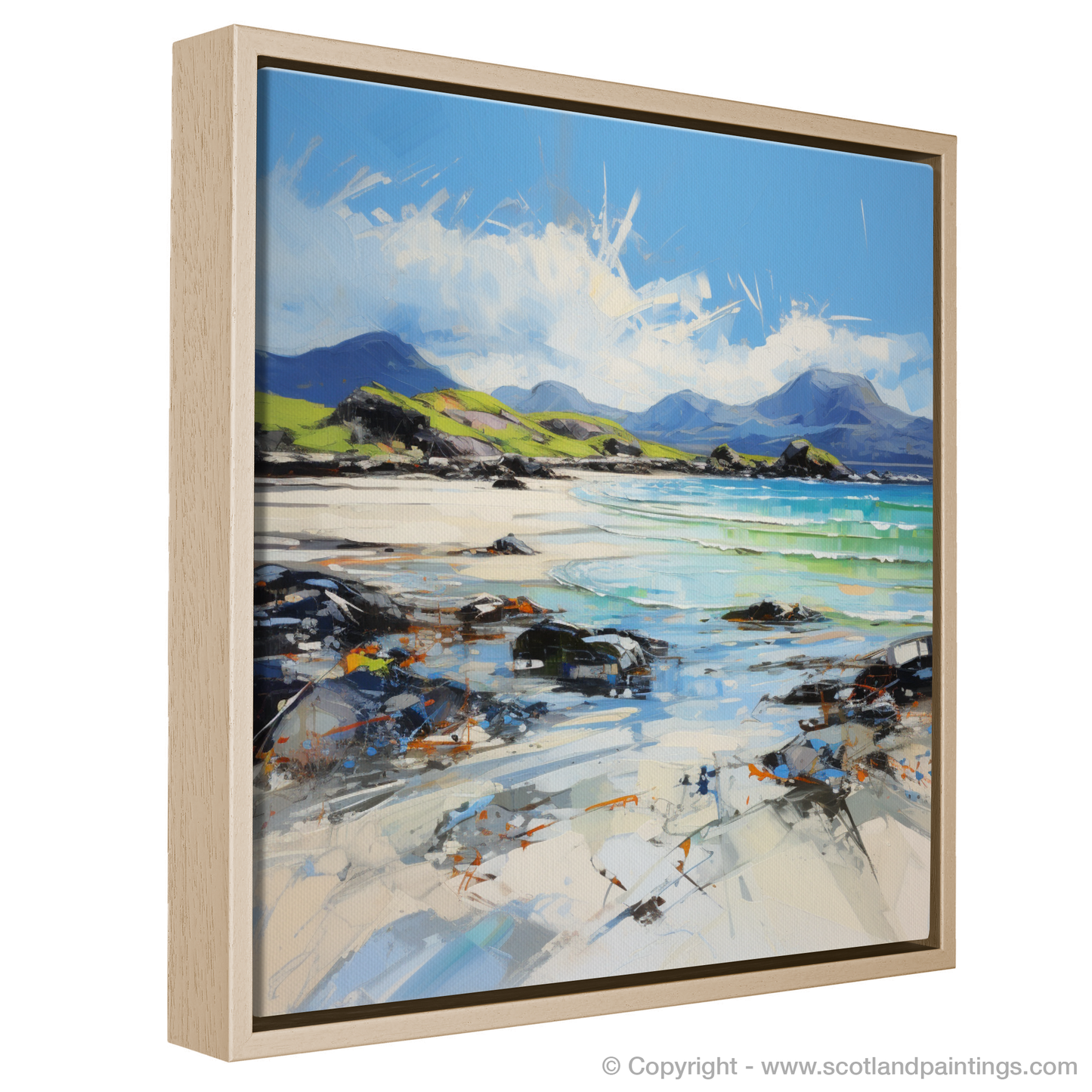 Painting and Art Print of Camusdarach Beach, Arisaig entitled "Expressionist Ode to Camusdarach Beach Arisaig".