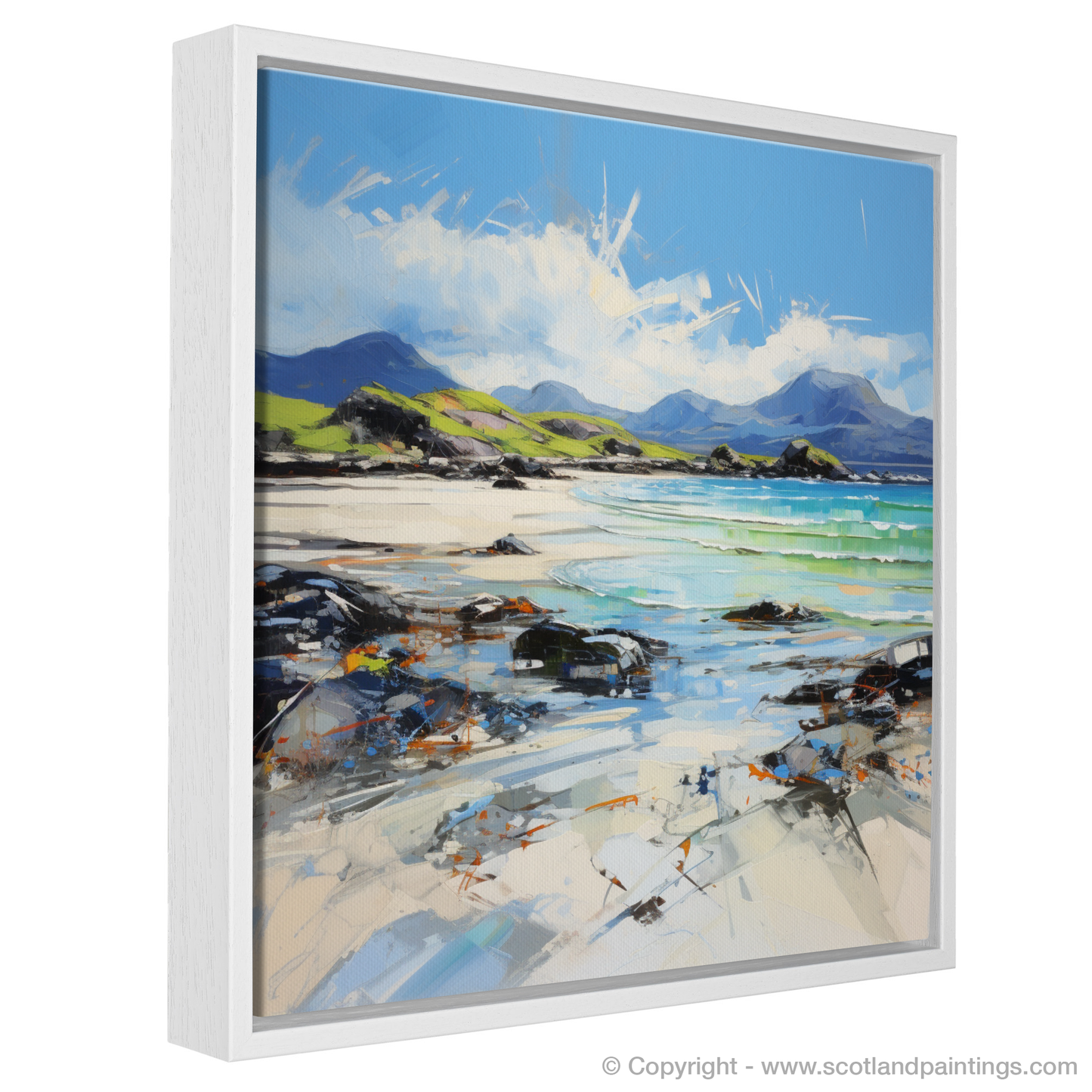 Painting and Art Print of Camusdarach Beach, Arisaig entitled "Expressionist Ode to Camusdarach Beach Arisaig".