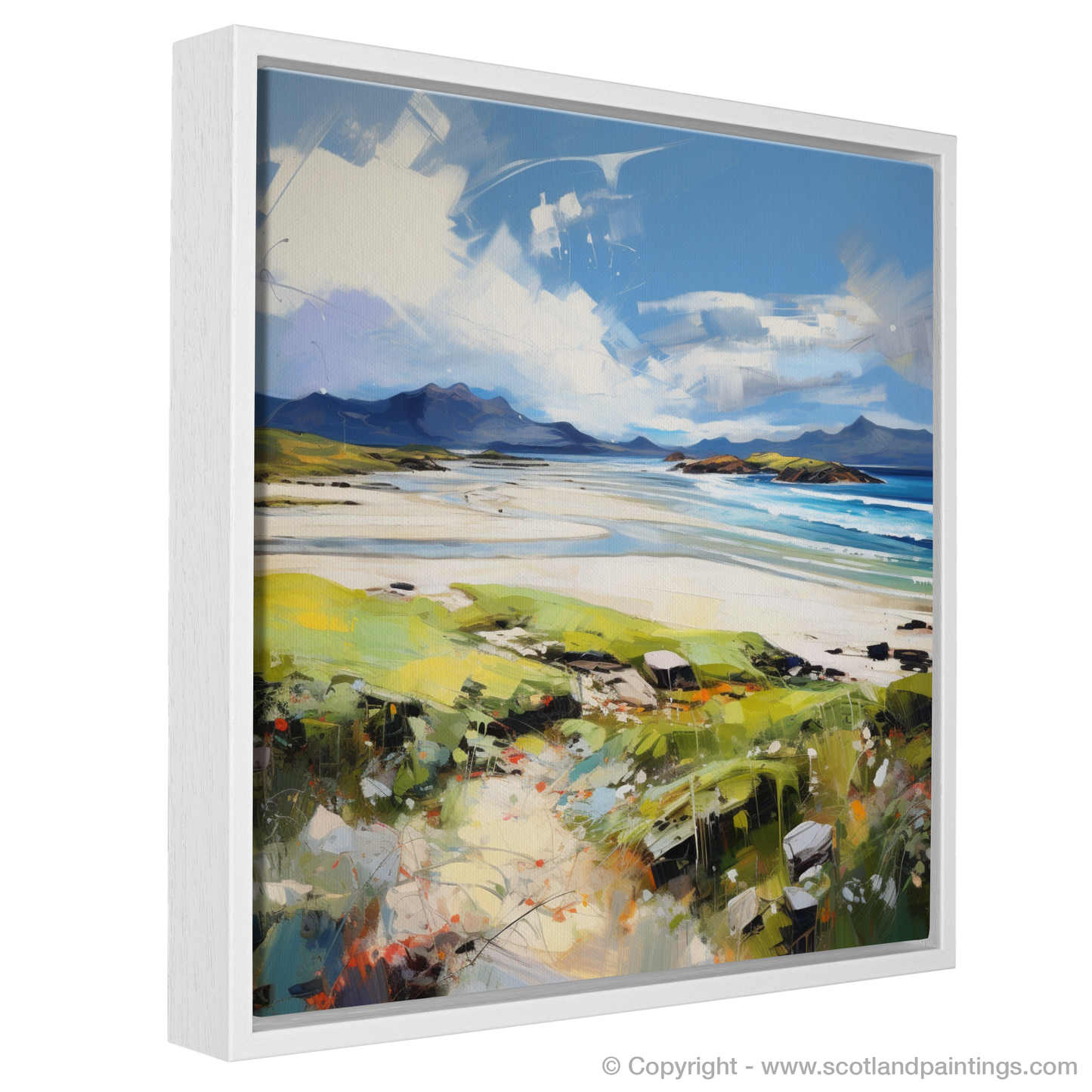 Painting and Art Print of Camusdarach Beach, Arisaig entitled "Wild Whispers of Camusdarach Beach".