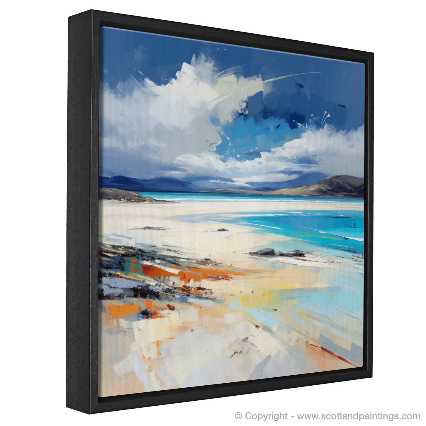 Painting and Art Print of Luskentyre Beach, Isle of Harris. Luskentyre Beach: An Expressionist Ode to Scotland's Wild Coast.