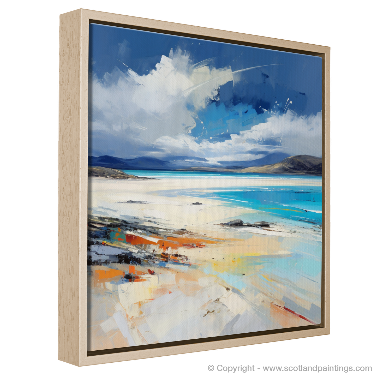 Painting and Art Print of Luskentyre Beach, Isle of Harris. Luskentyre Beach: An Expressionist Ode to Scotland's Wild Coast.