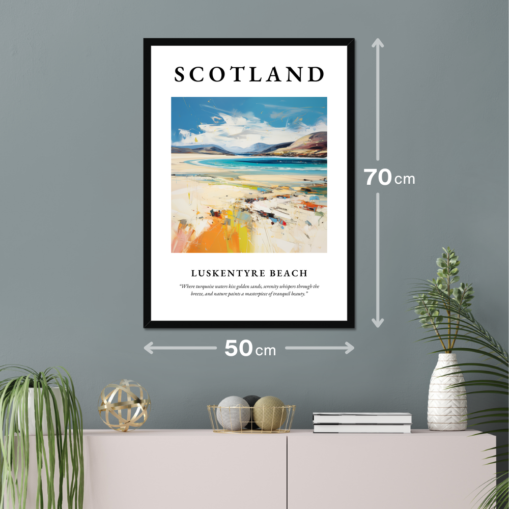 Poster of Luskentyre Beach hanging on a wall