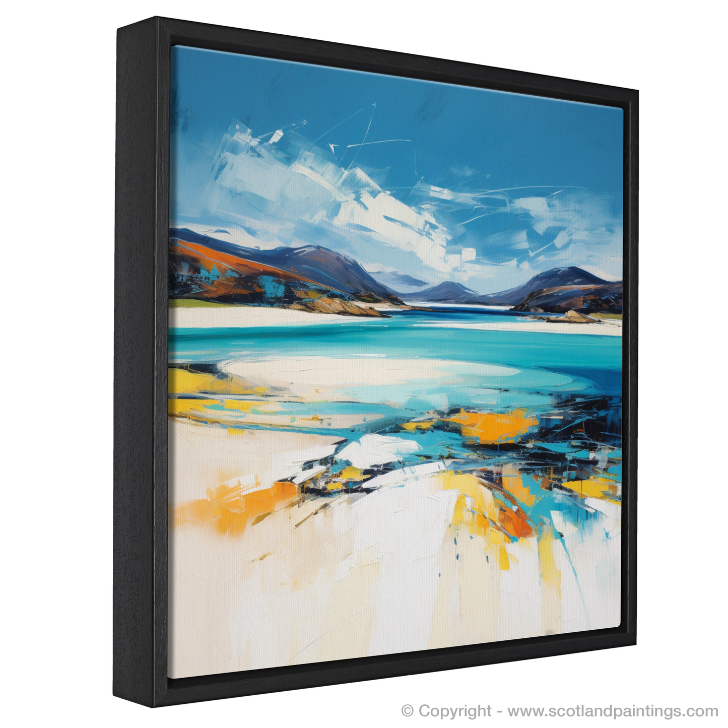 Painting and Art Print of Luskentyre Beach, Isle of Harris entitled "Luskentyre Beach: An Expressionist Ode to the Scottish Coast".