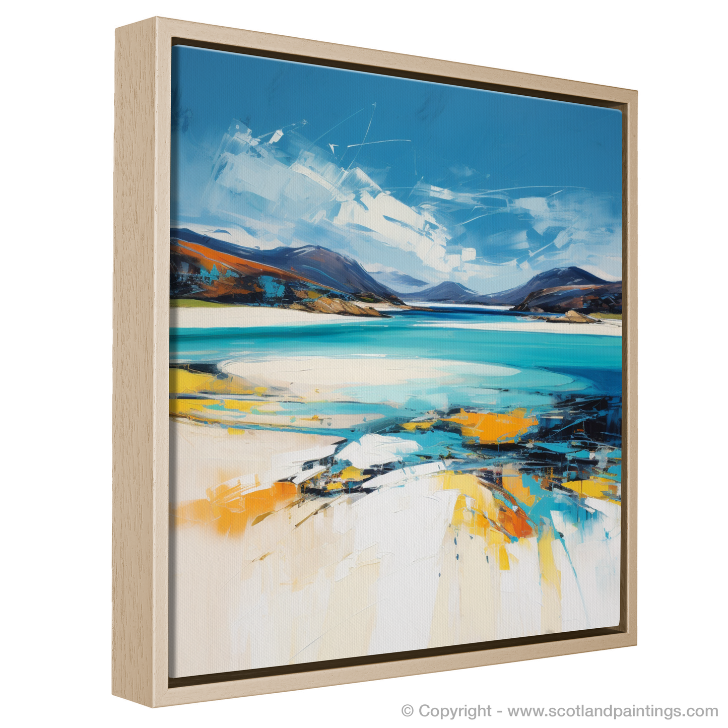 Painting and Art Print of Luskentyre Beach, Isle of Harris entitled "Luskentyre Beach: An Expressionist Ode to the Scottish Coast".