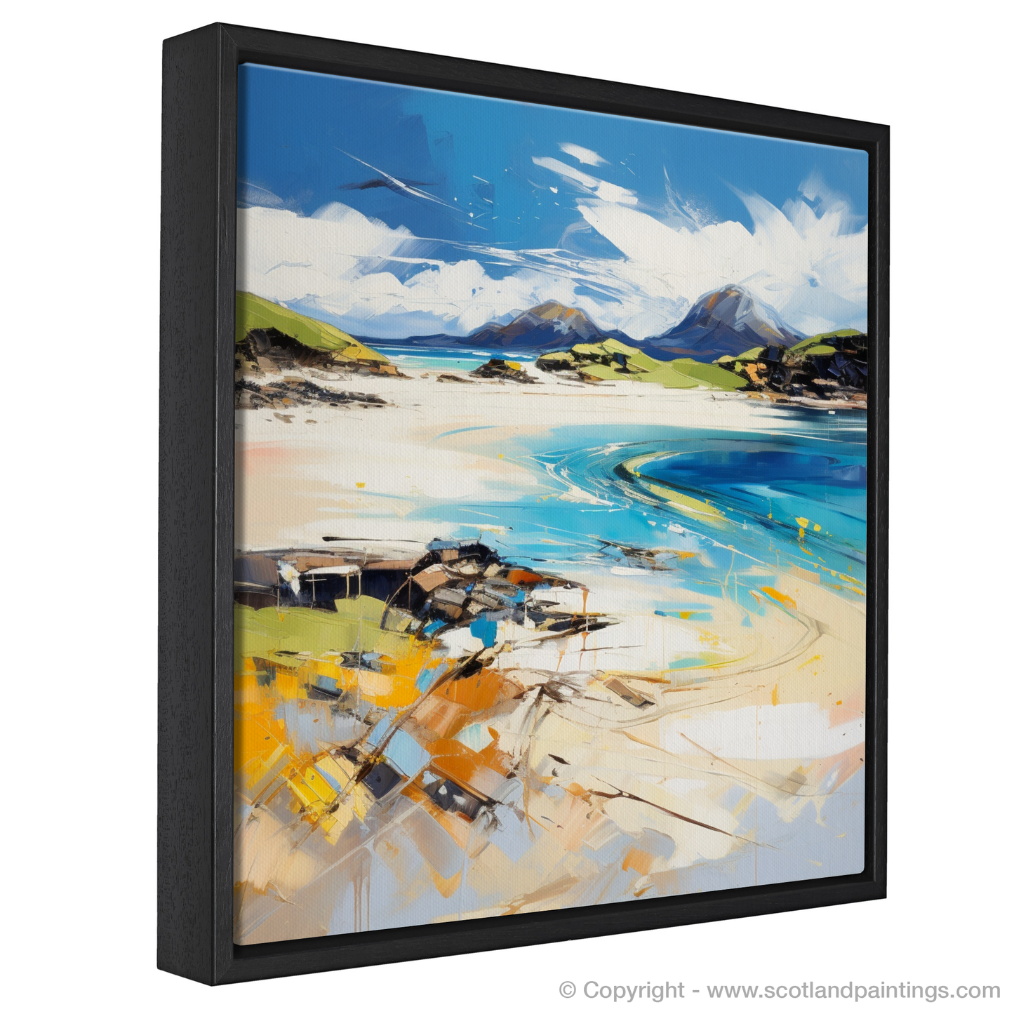 Painting and Art Print of Camusdarach Beach, Arisaig. Expressionism of Camusdarach Beach: A Scottish Coastal Tapestry.