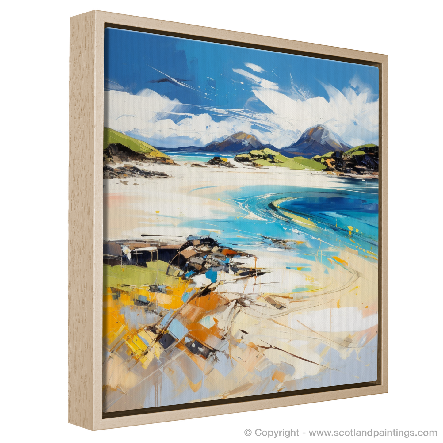 Painting and Art Print of Camusdarach Beach, Arisaig. Expressionism of Camusdarach Beach: A Scottish Coastal Tapestry.