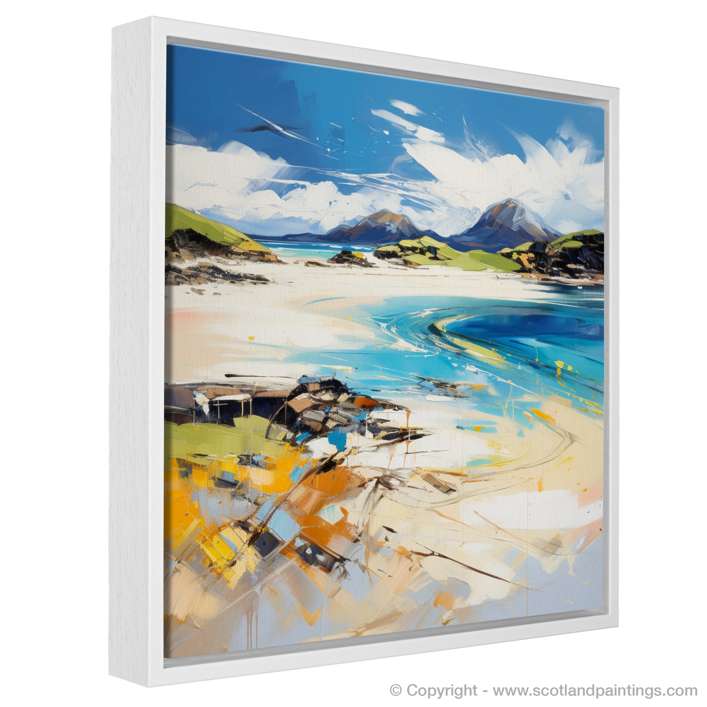 Painting and Art Print of Camusdarach Beach, Arisaig. Expressionism of Camusdarach Beach: A Scottish Coastal Tapestry.