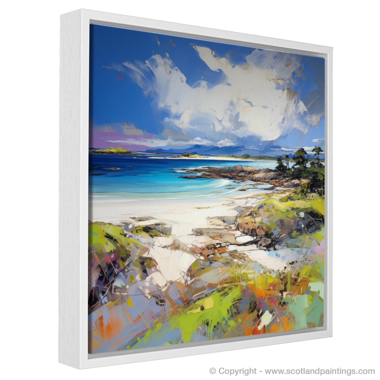 Painting and Art Print of Camusdarach Beach, Arisaig entitled "Expressionist Ode to Camusdarach Beach".