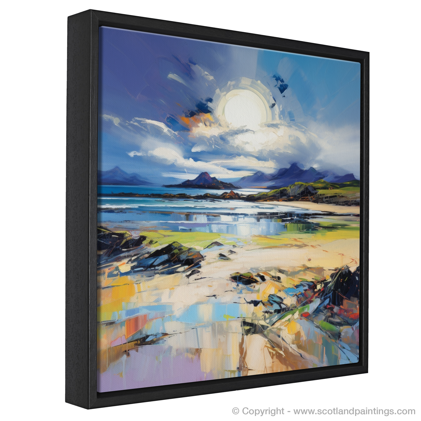 Painting and Art Print of Camusdarach Beach, Arisaig entitled "Captivating Camusdarach: An Expressionist Ode to Scotland's Coastal Splendour".