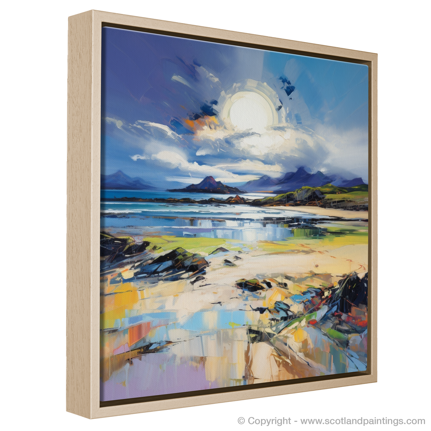 Painting and Art Print of Camusdarach Beach, Arisaig entitled "Captivating Camusdarach: An Expressionist Ode to Scotland's Coastal Splendour".