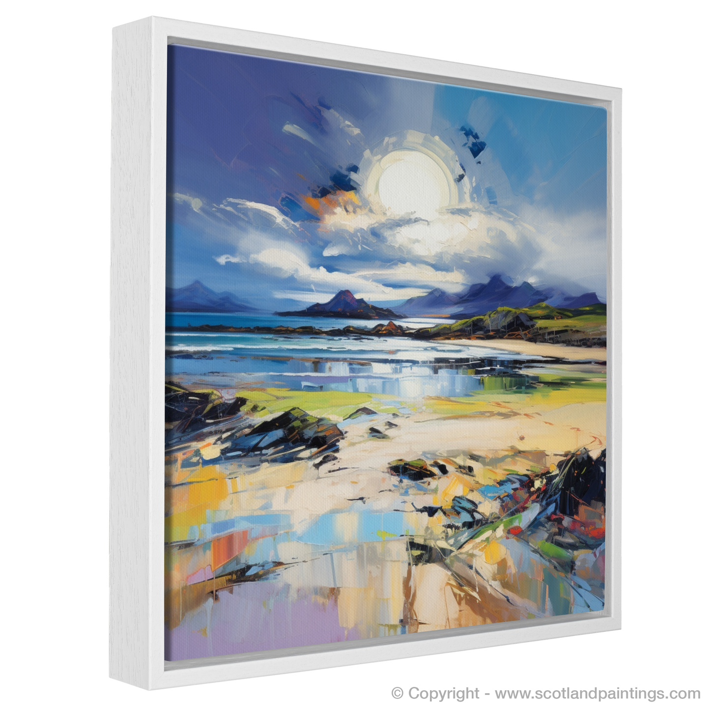 Painting and Art Print of Camusdarach Beach, Arisaig entitled "Captivating Camusdarach: An Expressionist Ode to Scotland's Coastal Splendour".