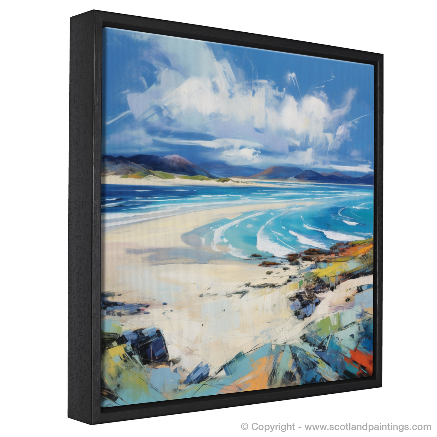 Painting and Art Print of Luskentyre Beach, Isle of Harris entitled "Wild Embrace of Luskentyre Beach".