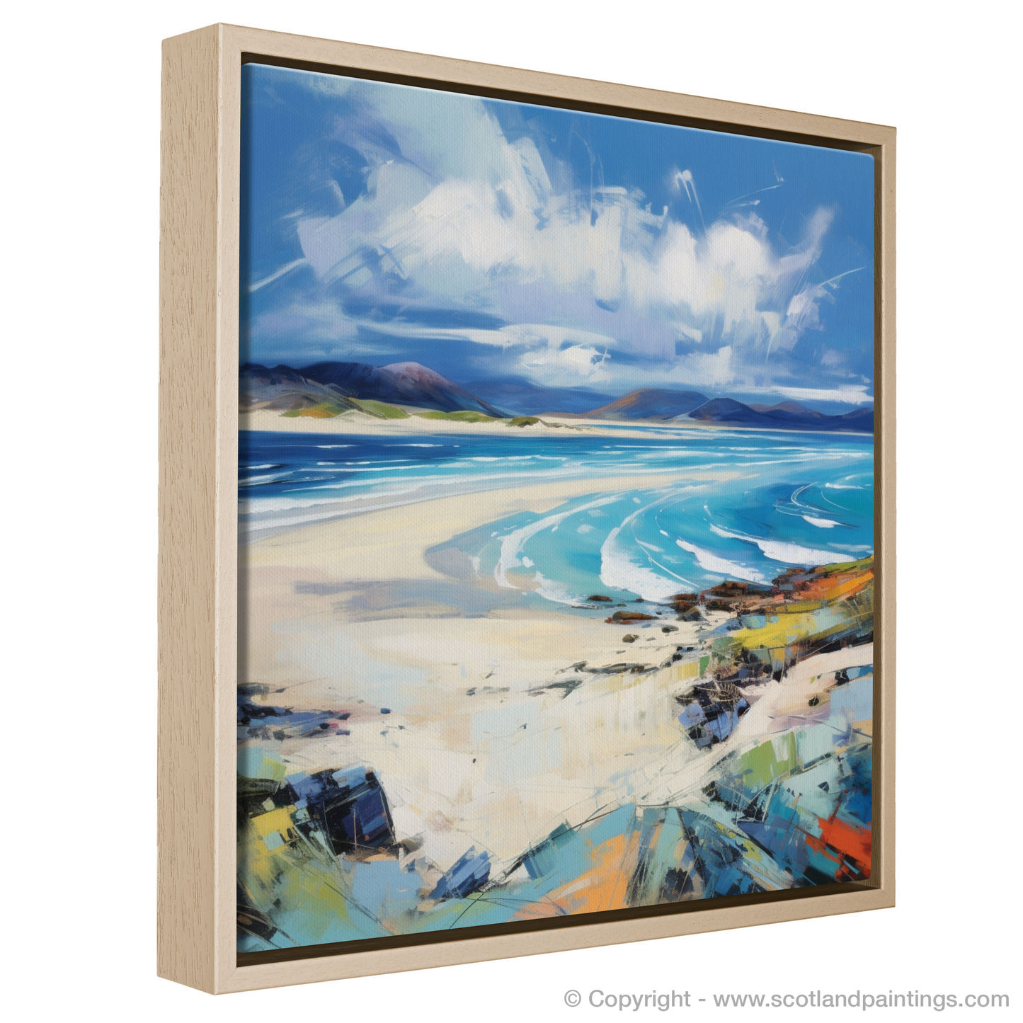 Painting and Art Print of Luskentyre Beach, Isle of Harris entitled "Wild Embrace of Luskentyre Beach".