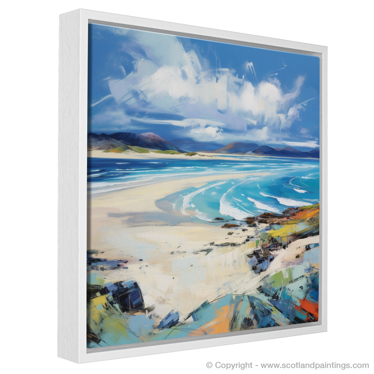 Painting and Art Print of Luskentyre Beach, Isle of Harris entitled "Wild Embrace of Luskentyre Beach".