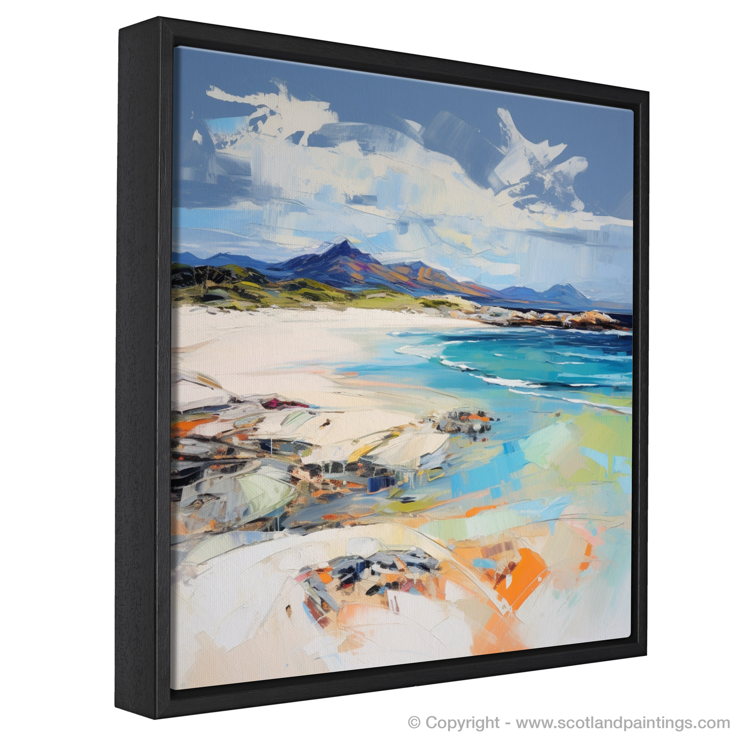 Painting and Art Print of Camusdarach Beach, Arisaig entitled "Captivating Camusdarach: An Expressionist Tribute to Scottish Shores".