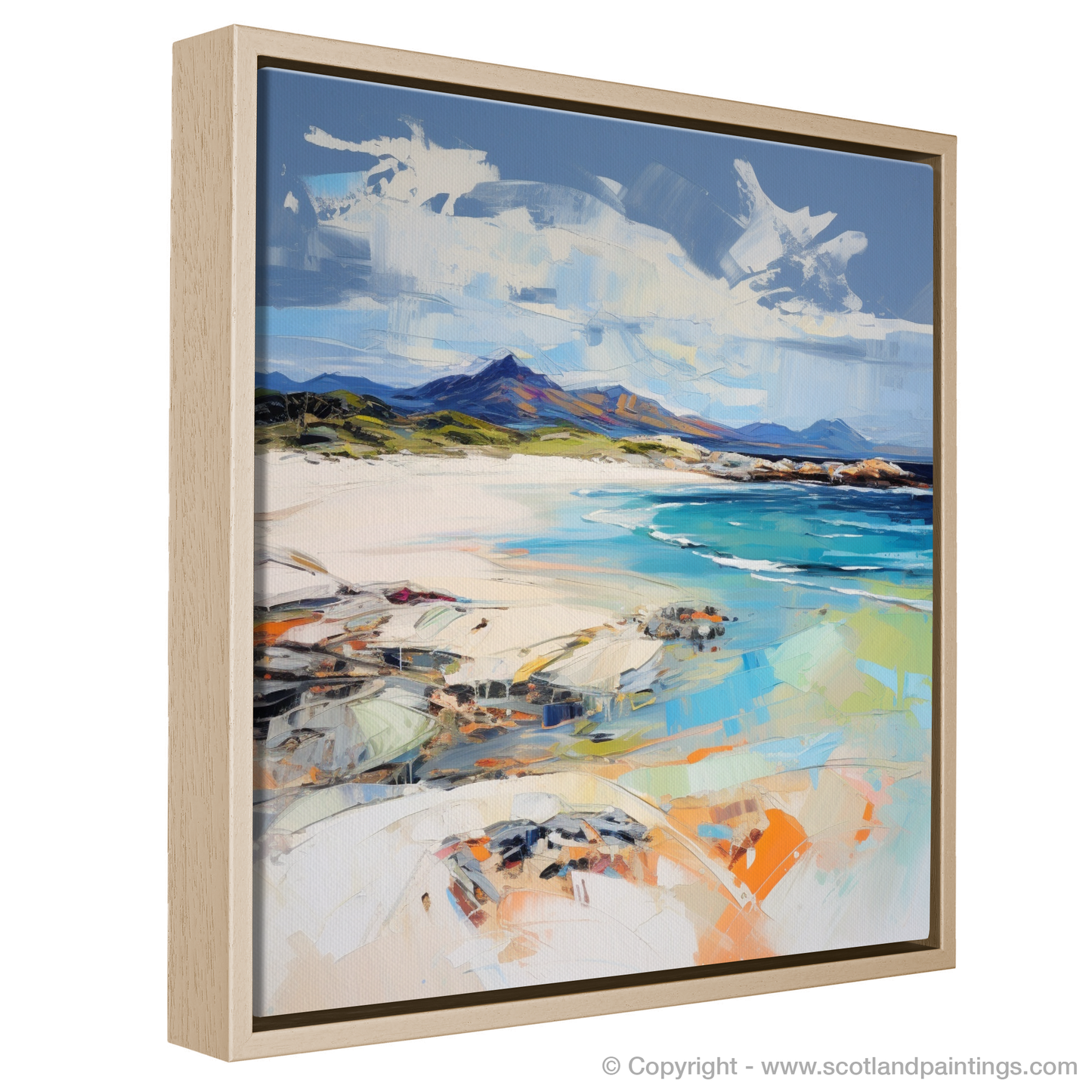 Painting and Art Print of Camusdarach Beach, Arisaig entitled "Captivating Camusdarach: An Expressionist Tribute to Scottish Shores".