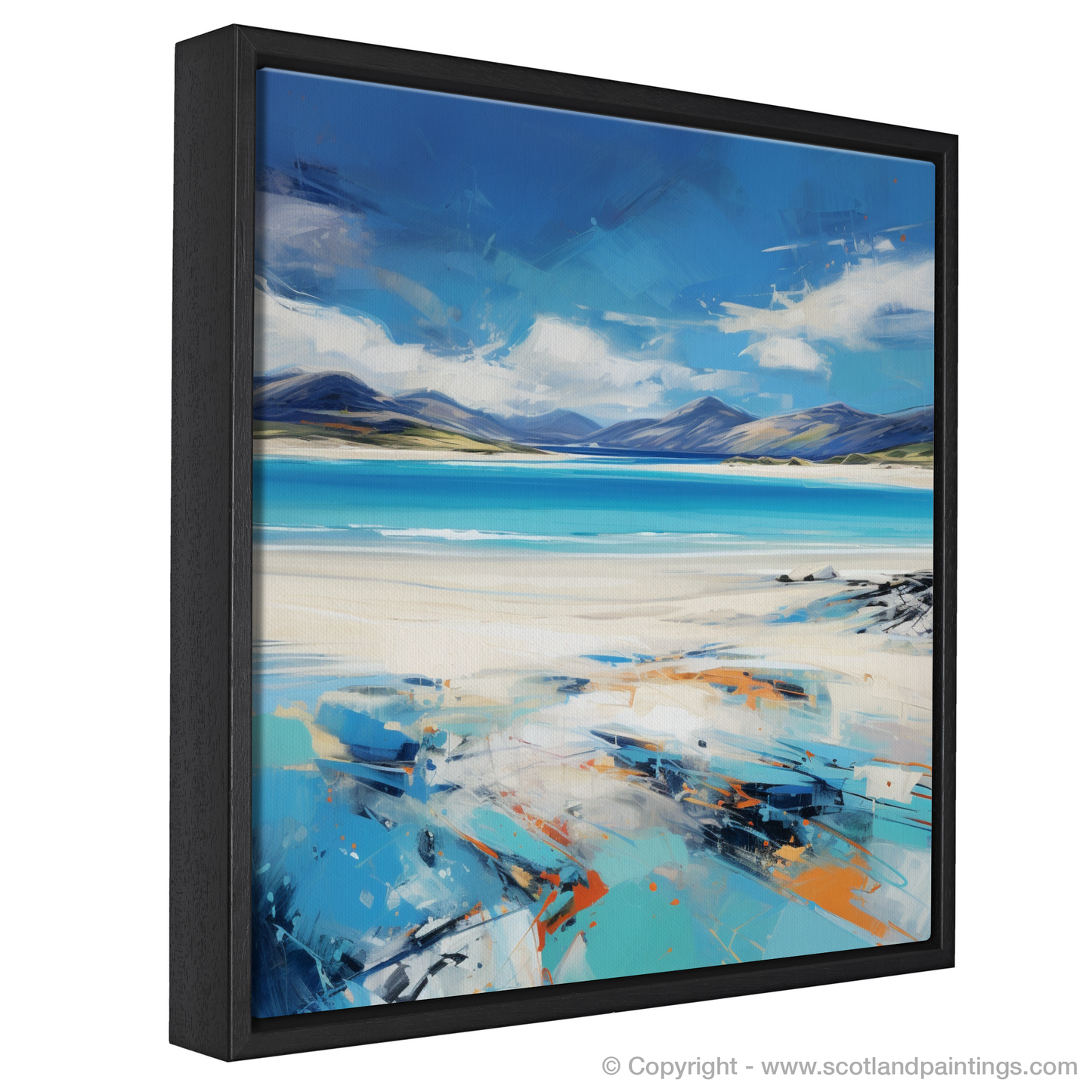 Painting and Art Print of Luskentyre Beach, Isle of Harris entitled "Luskentyre Beach: An Expressionist Ode to Scottish Shores".