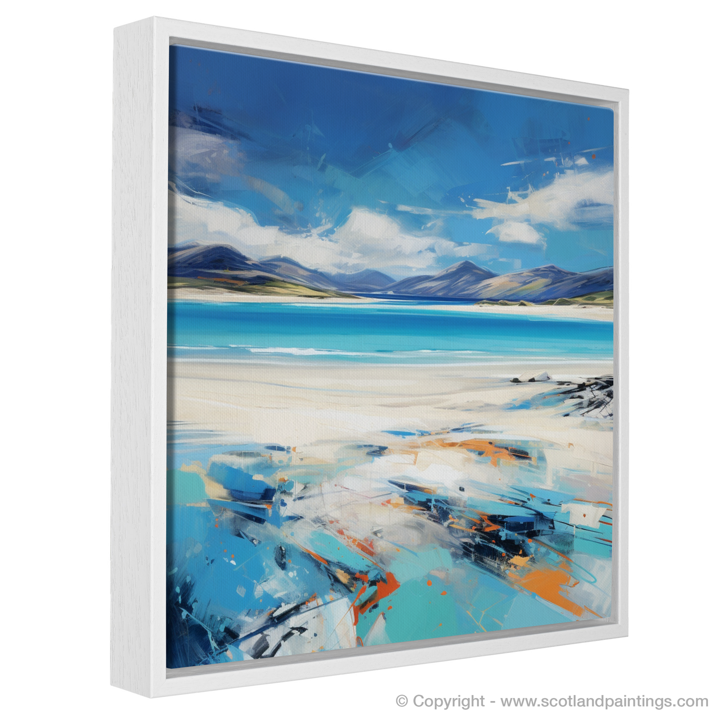 Painting and Art Print of Luskentyre Beach, Isle of Harris entitled "Luskentyre Beach: An Expressionist Ode to Scottish Shores".