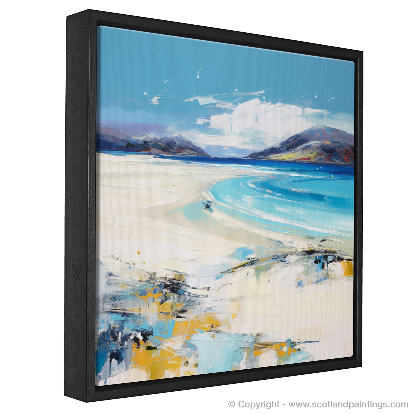 Painting and Art Print of Luskentyre Beach, Isle of Harris entitled "Luskentyre Beach Reverie: An Expressionist Tribute to Scottish Shores".