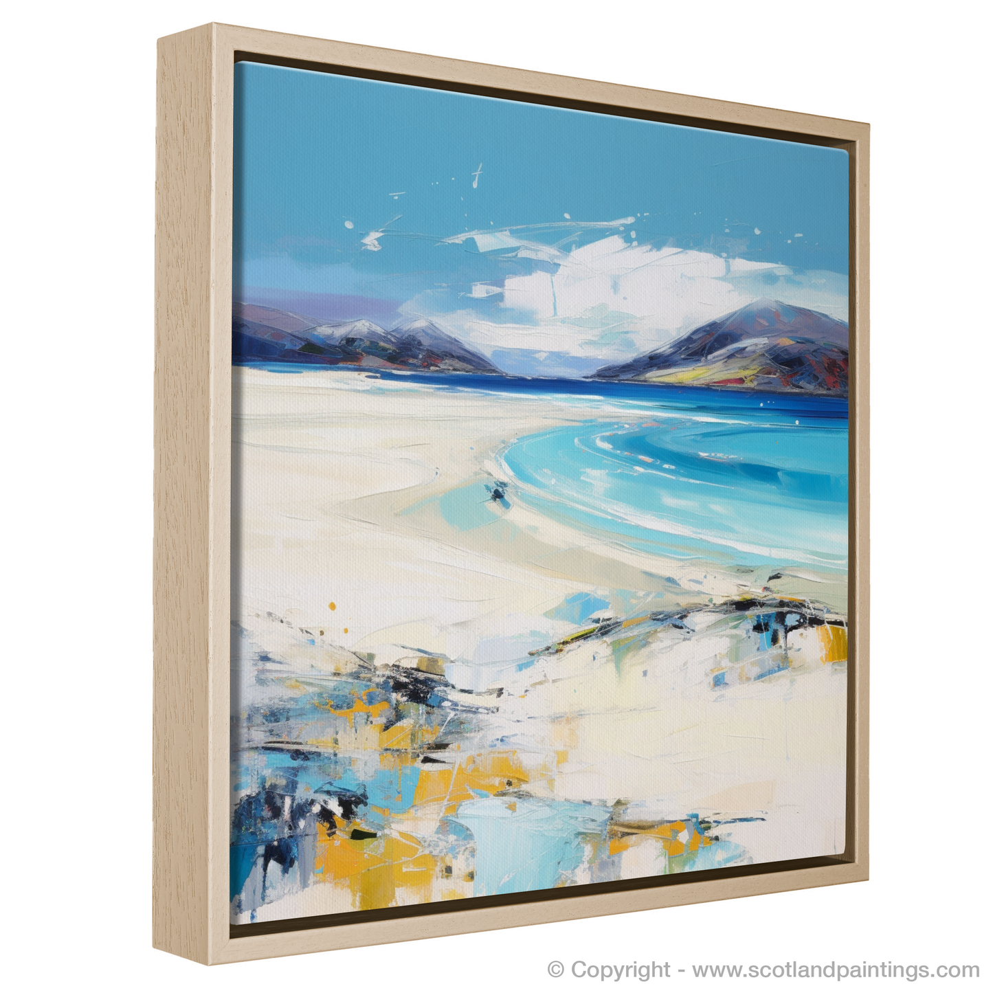 Painting and Art Print of Luskentyre Beach, Isle of Harris entitled "Luskentyre Beach Reverie: An Expressionist Tribute to Scottish Shores".