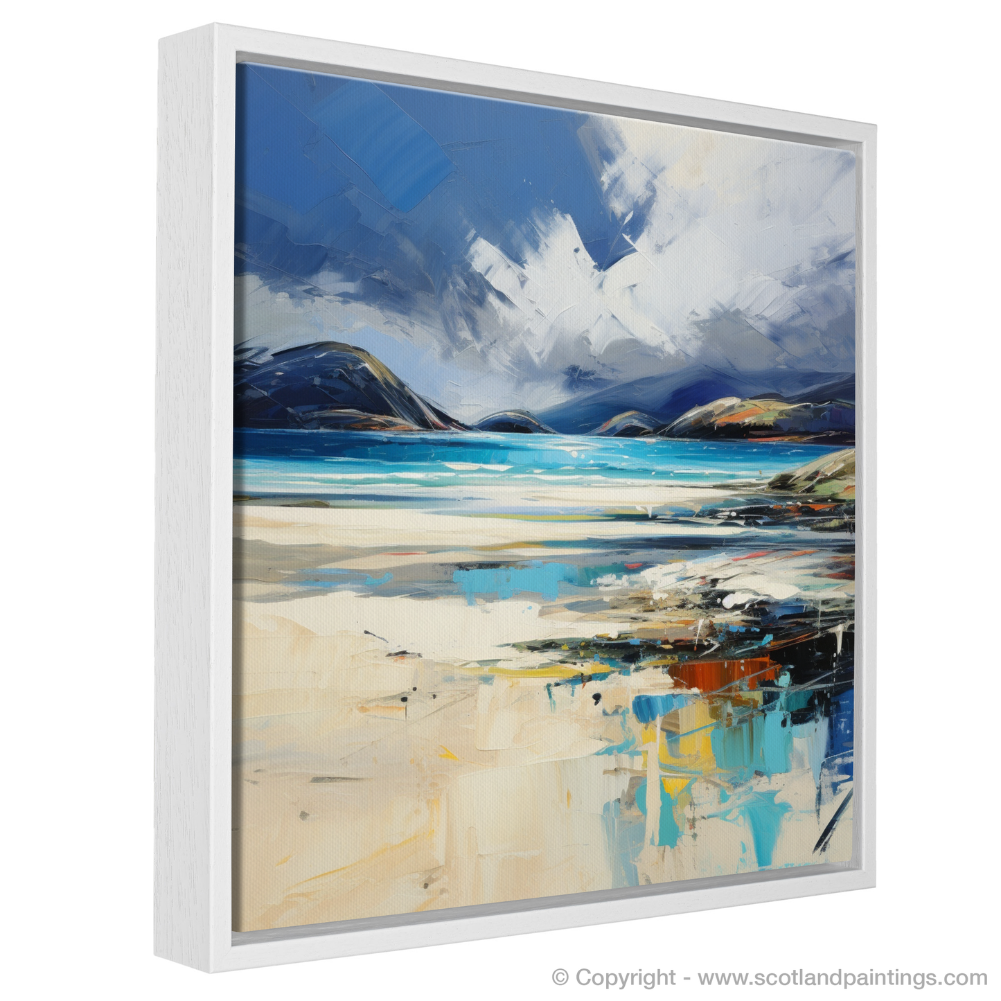 Painting and Art Print of Luskentyre Beach, Isle of Harris. Luskentyre Whispers: An Expressionist Ode to Wild Scotland.