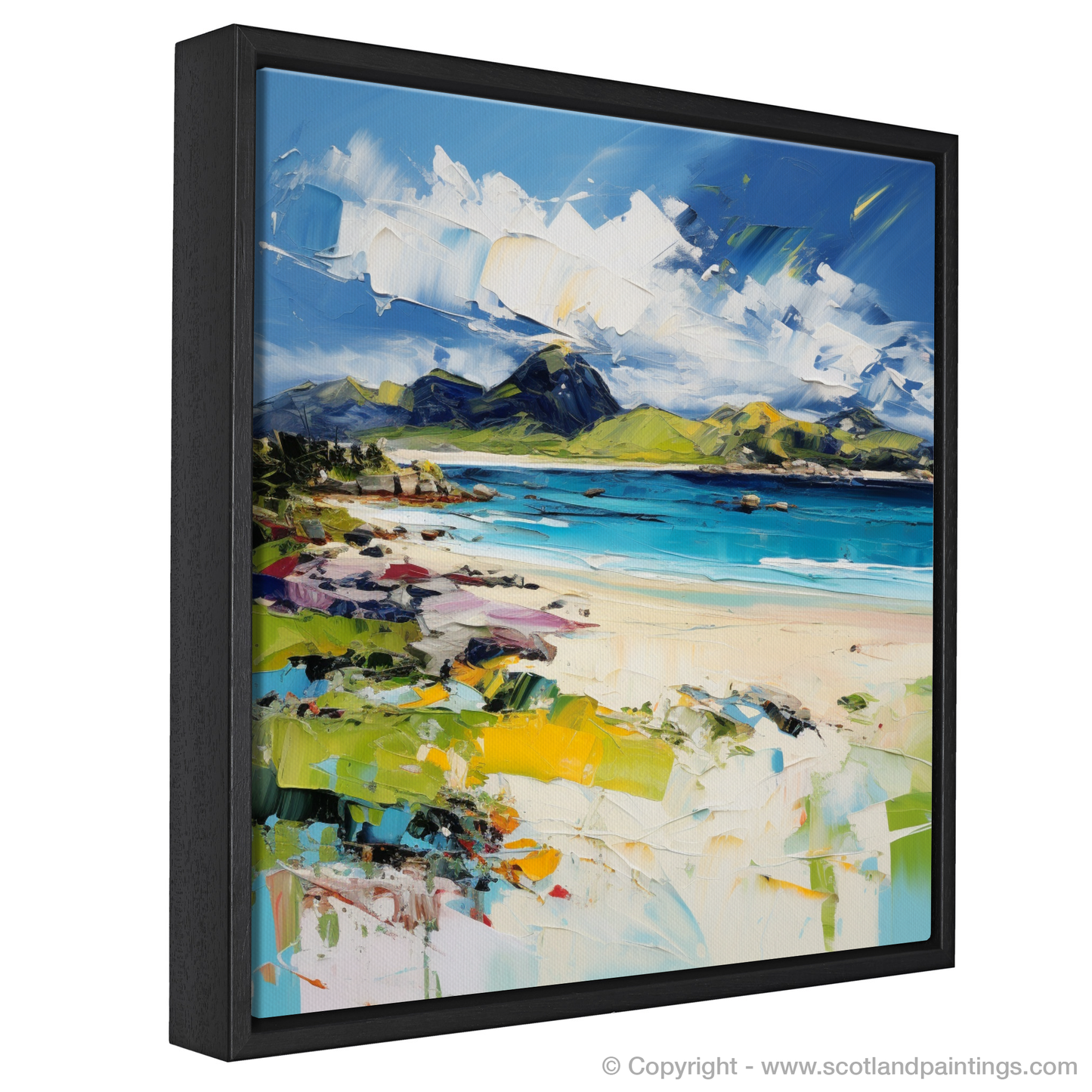 Painting and Art Print of Camusdarach Beach, Arisaig entitled "Expressionist Essence of Camusdarach Beach".