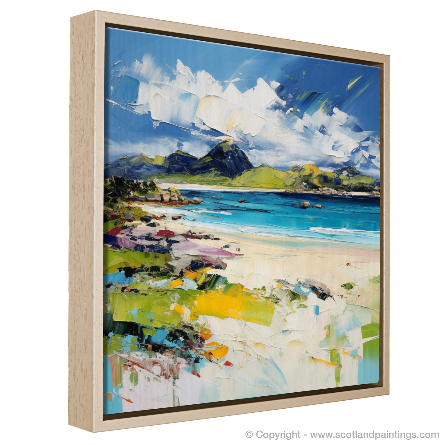 Painting and Art Print of Camusdarach Beach, Arisaig entitled "Expressionist Essence of Camusdarach Beach".