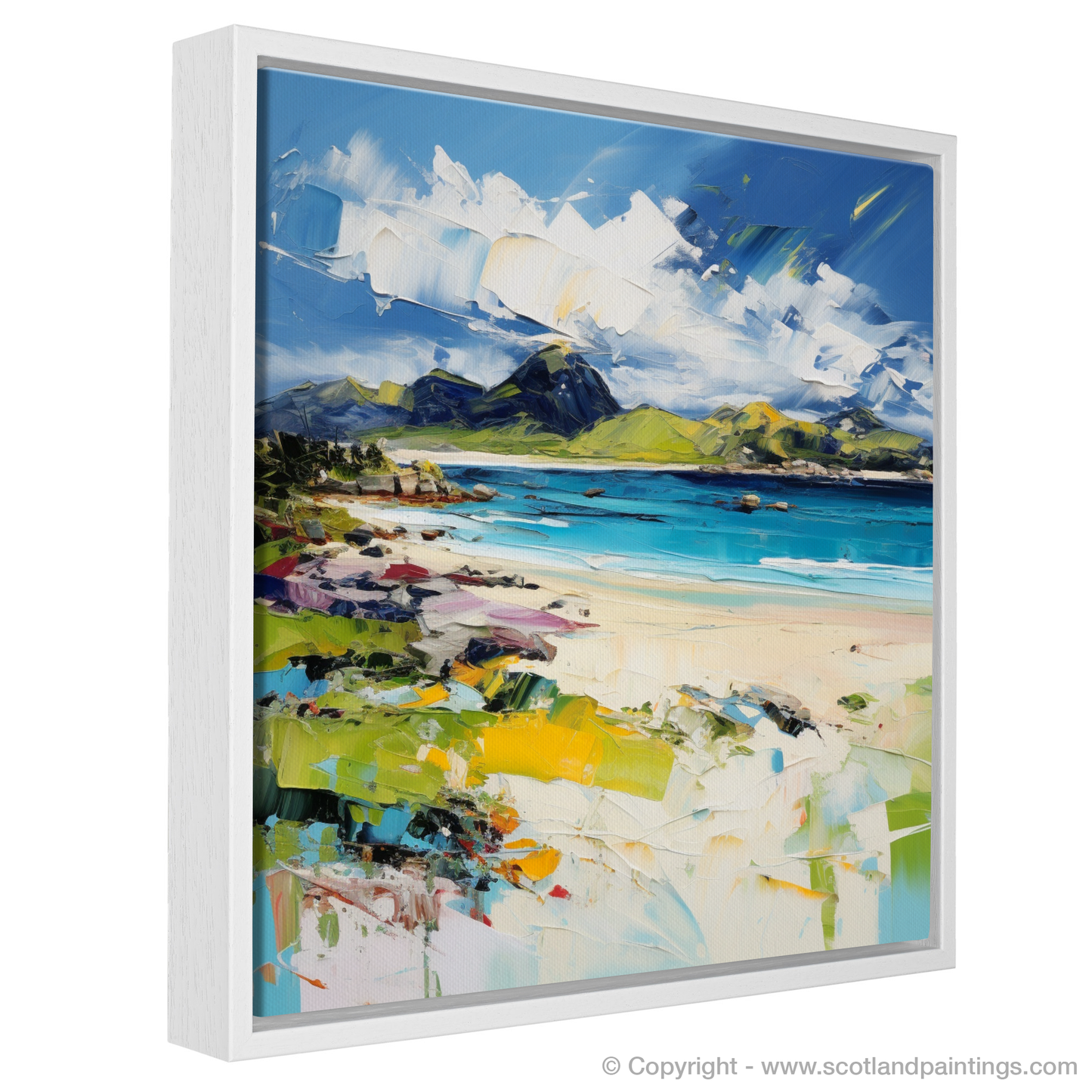 Painting and Art Print of Camusdarach Beach, Arisaig entitled "Expressionist Essence of Camusdarach Beach".