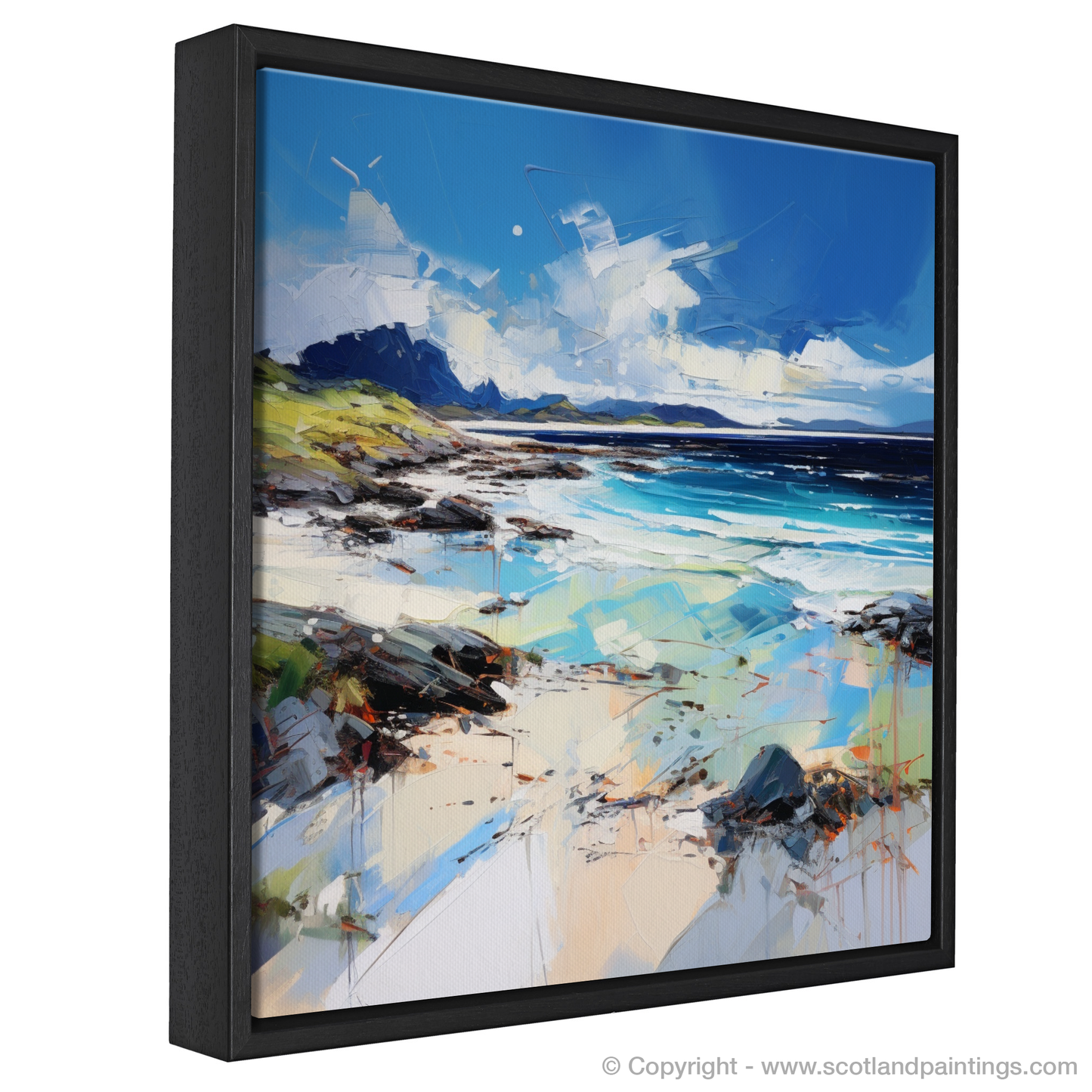 Painting and Art Print of Camusdarach Beach, Arisaig entitled "Captivating Camusdarach: An Expressionist Ode to Scotland's Coastline".