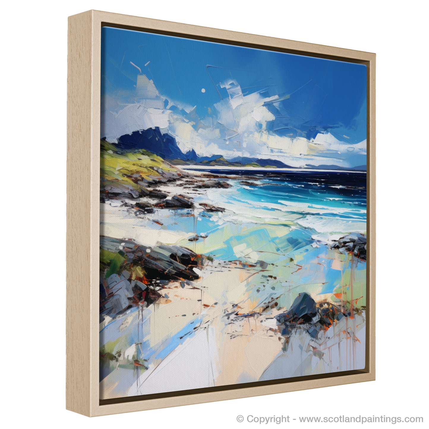 Painting and Art Print of Camusdarach Beach, Arisaig entitled "Captivating Camusdarach: An Expressionist Ode to Scotland's Coastline".