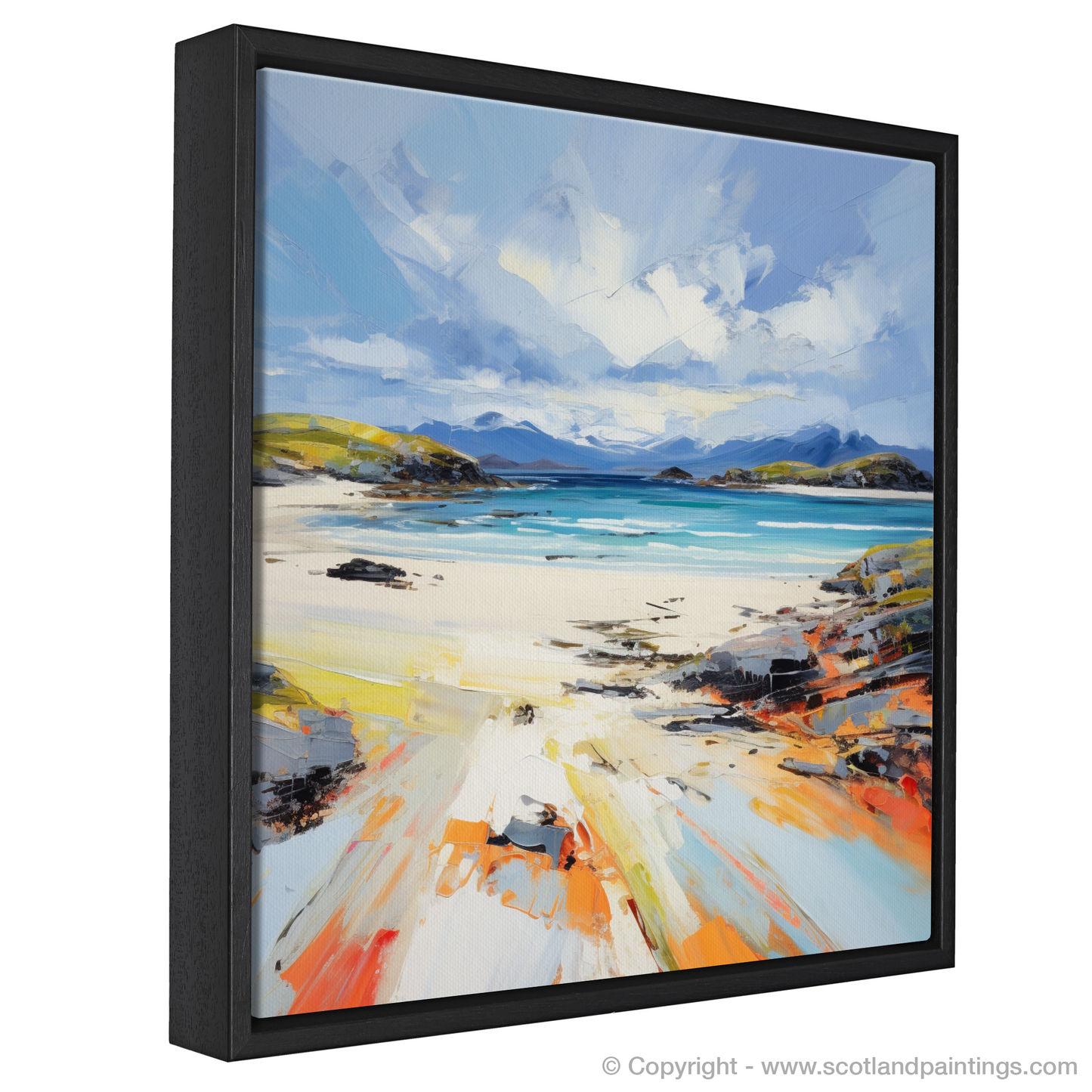 Painting and Art Print of Camusdarach Beach, Arisaig entitled "Expressionist Serenade of Camusdarach Beach, Arisaig".