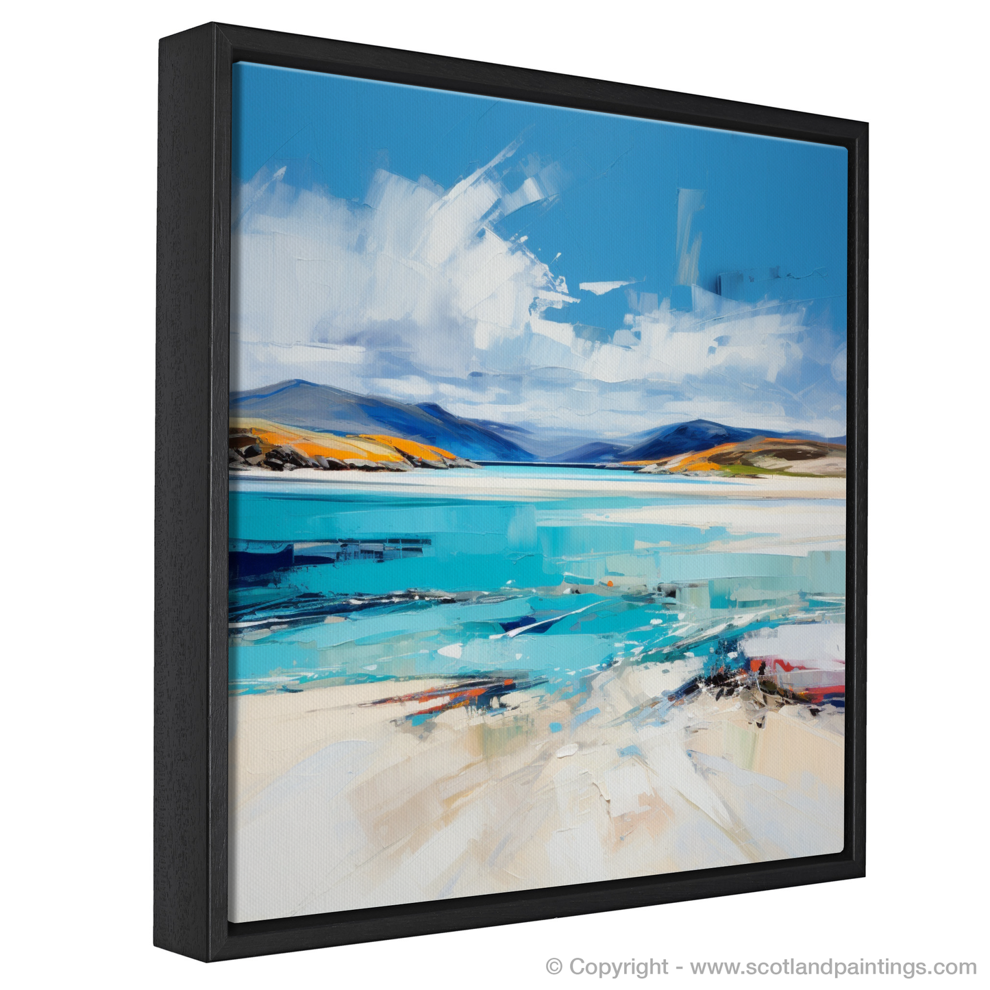 Painting and Art Print of Luskentyre Beach, Isle of Harris entitled "Luskentyre Beach Reverie: An Expressionist Ode to Scottish Shores".