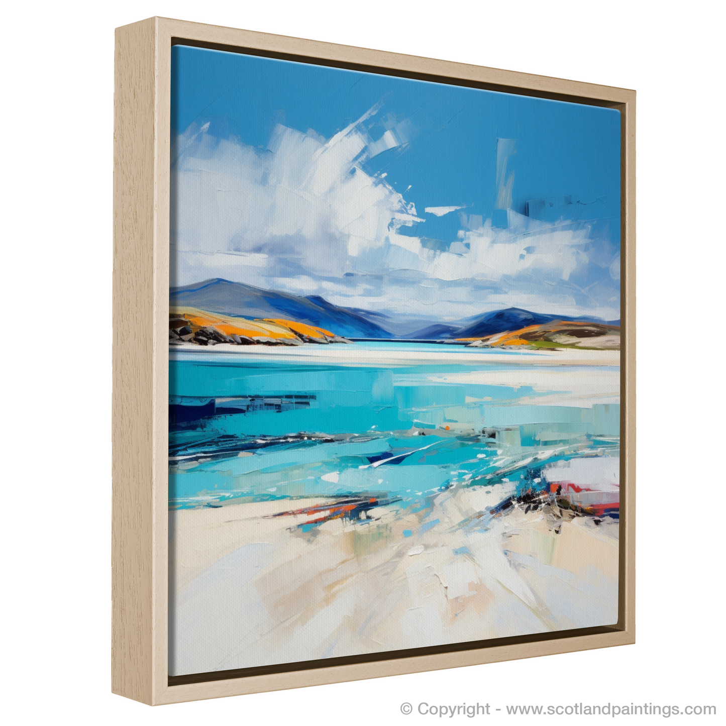 Painting and Art Print of Luskentyre Beach, Isle of Harris entitled "Luskentyre Beach Reverie: An Expressionist Ode to Scottish Shores".