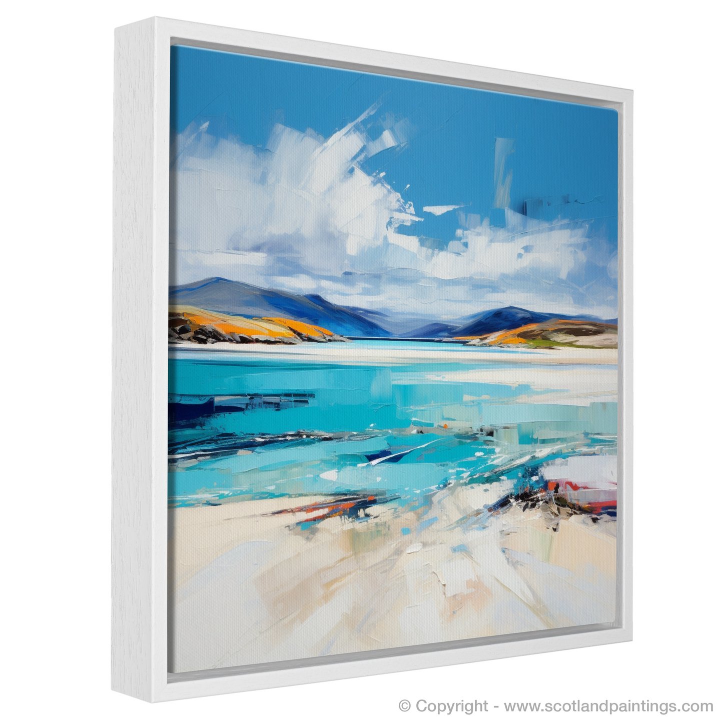 Painting and Art Print of Luskentyre Beach, Isle of Harris entitled "Luskentyre Beach Reverie: An Expressionist Ode to Scottish Shores".