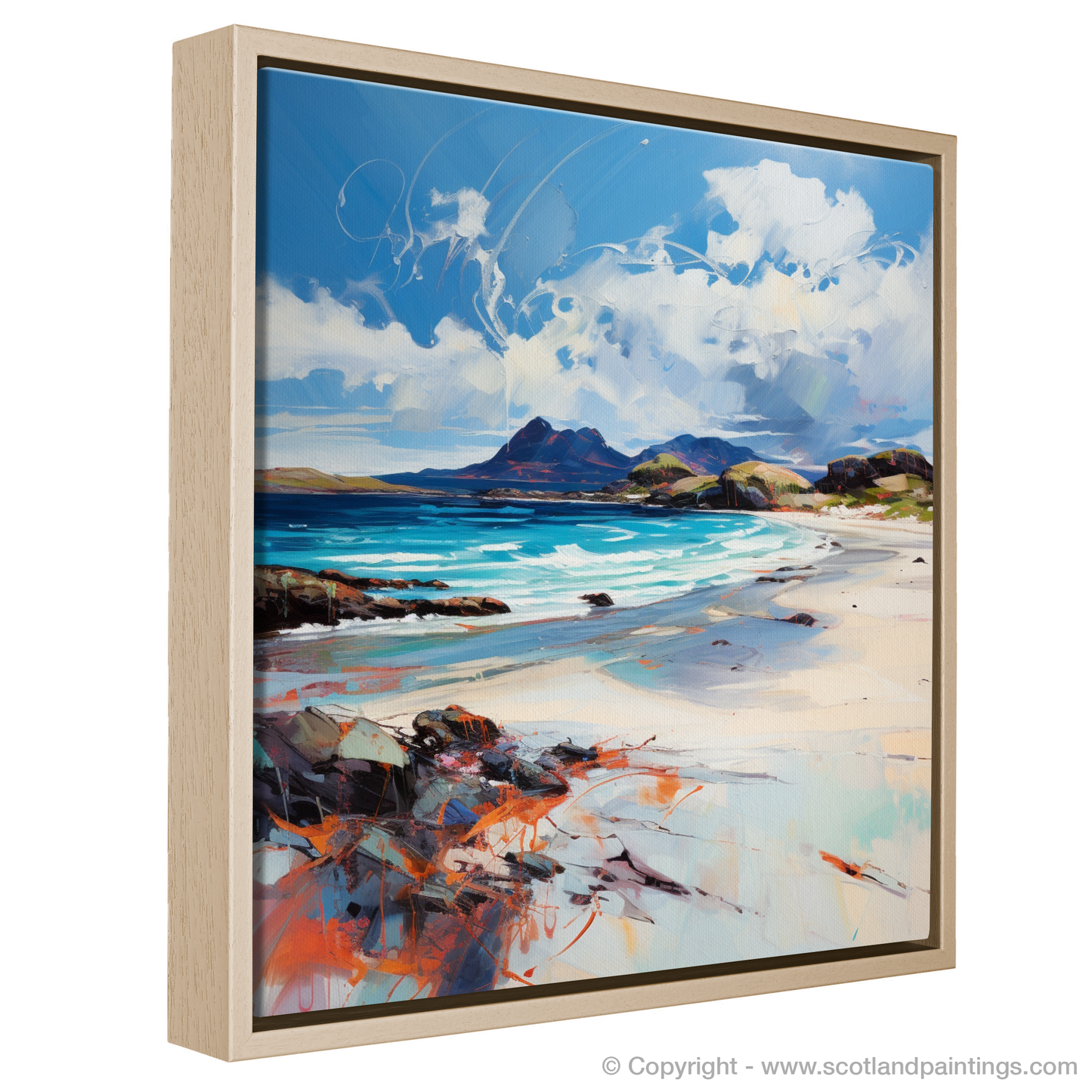 Painting and Art Print of Camusdarach Beach, Arisaig entitled "Wild Scottish Coast: Camusdarach Beach Expressionist Art".